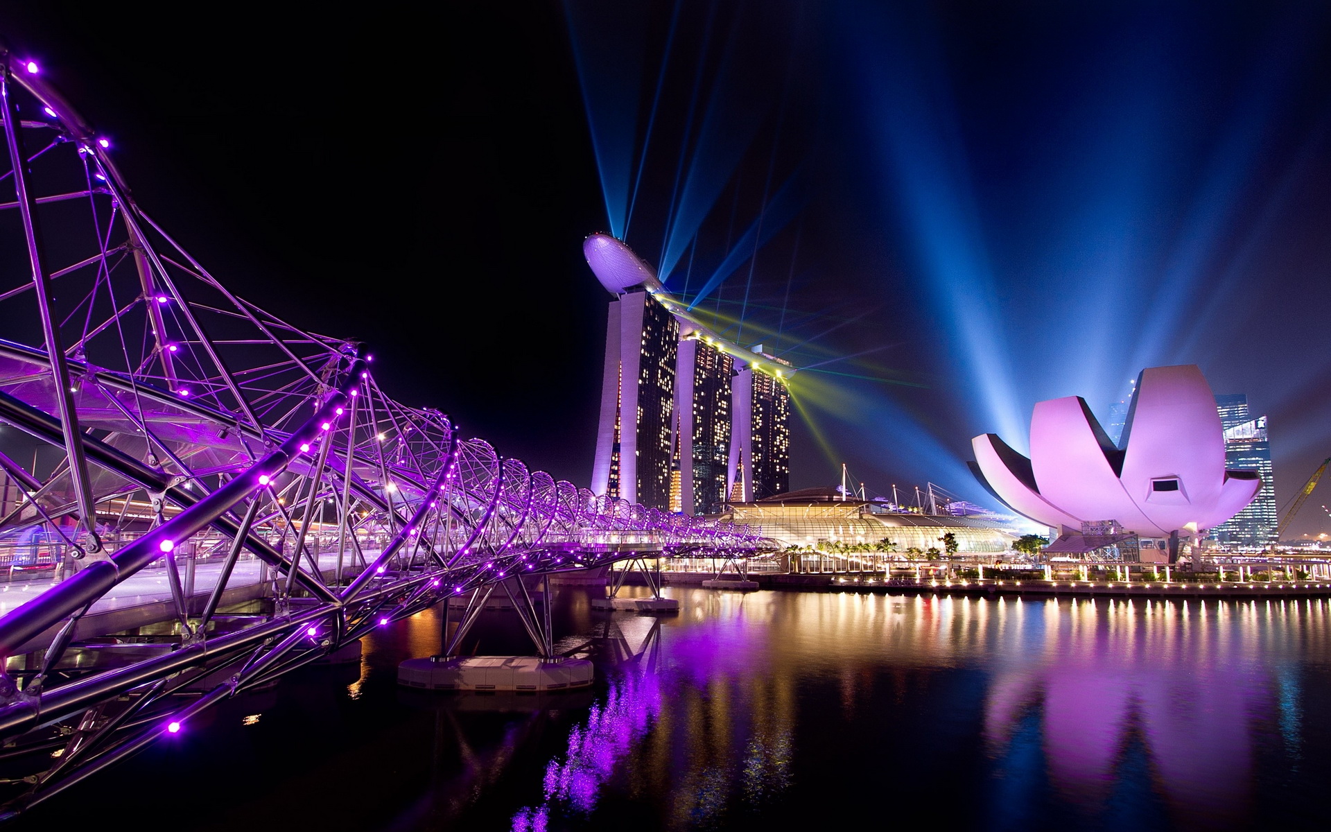 Free download wallpaper Singapore, Man Made, Marina Bay Sands, Helix Bridge on your PC desktop