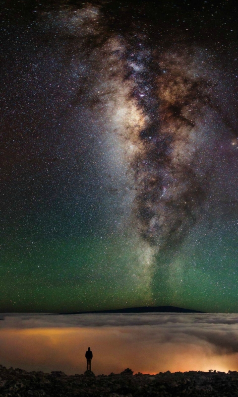 Download mobile wallpaper Landscape, Milky Way, Sci Fi for free.