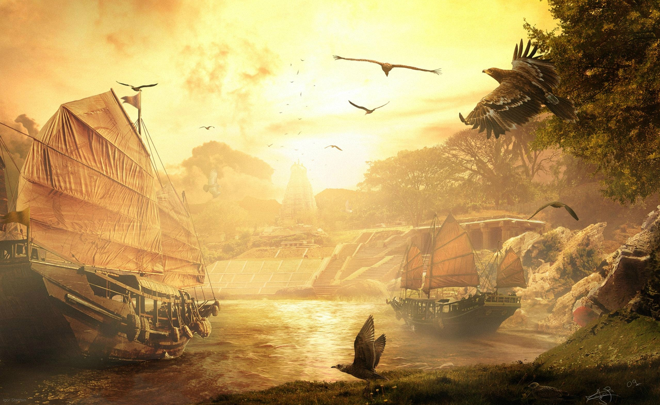 Free download wallpaper Fantasy, Ship on your PC desktop