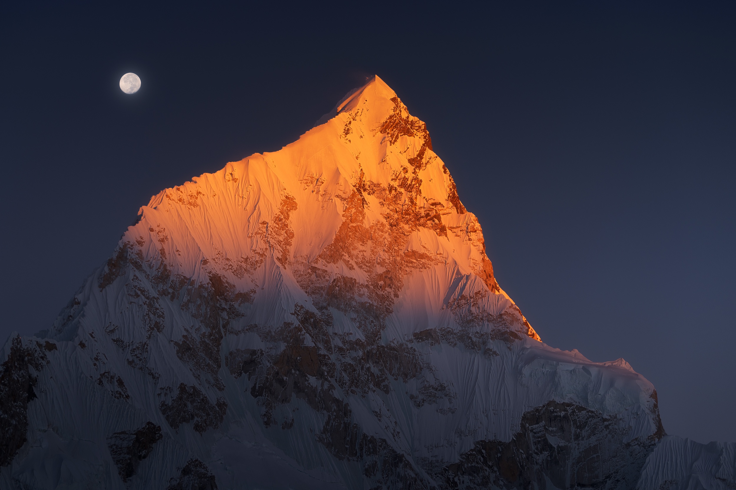 Download mobile wallpaper Mountains, Moon, Mountain, Earth for free.