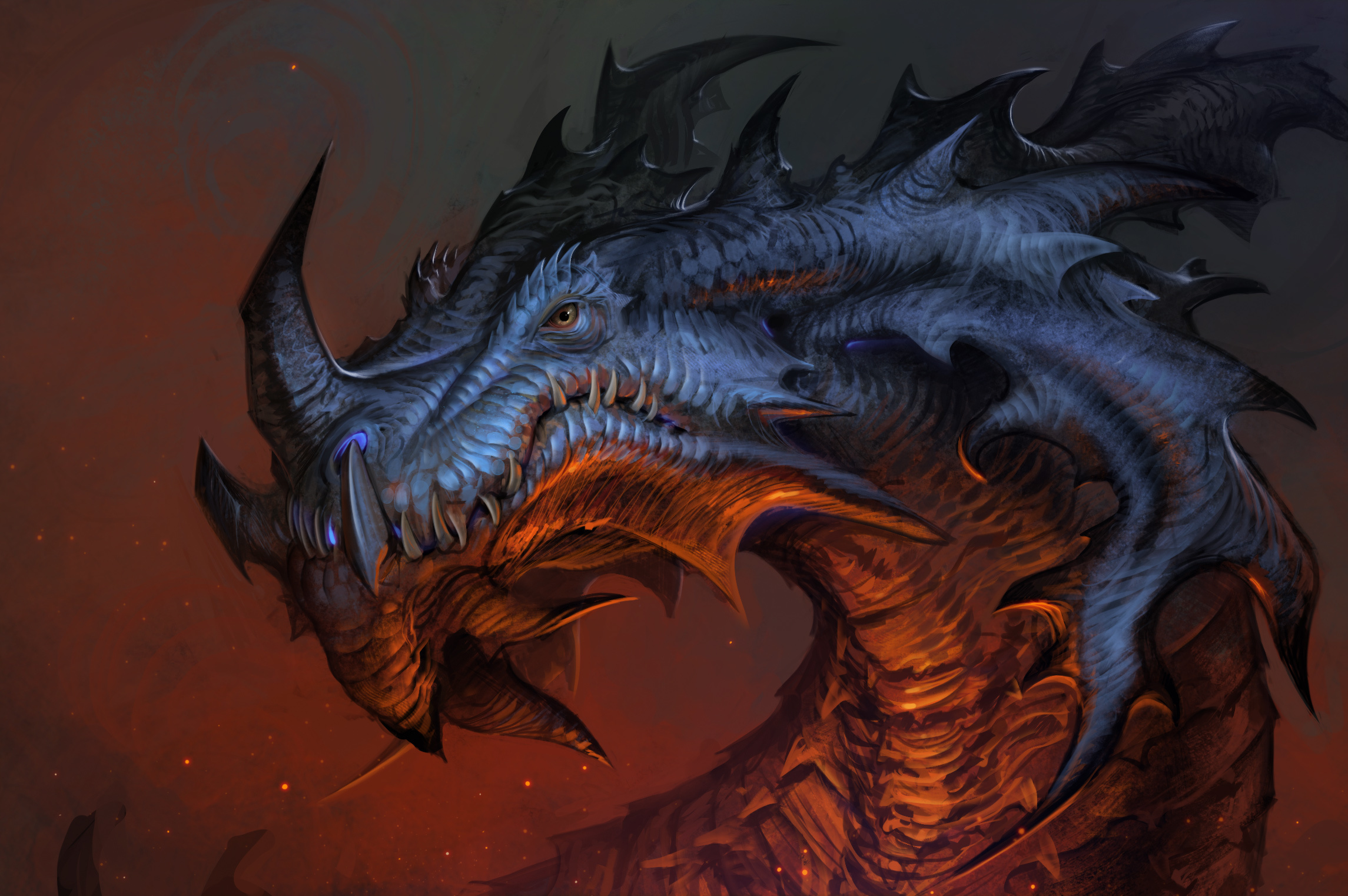 Download background fantasy, dragon, art, smaug