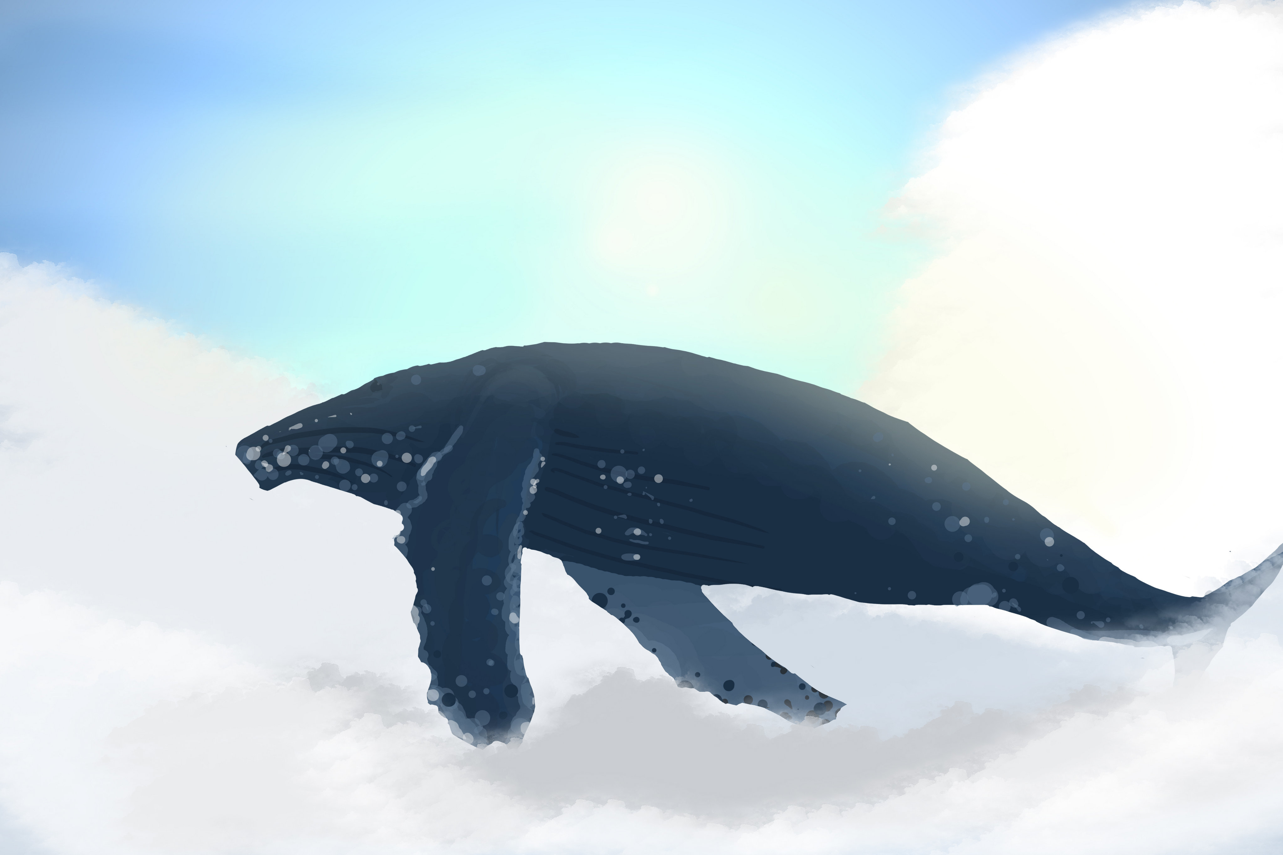 159024 скачать картинку фэнтези, кит, фэнтези животные - обои и заставки бесплатно