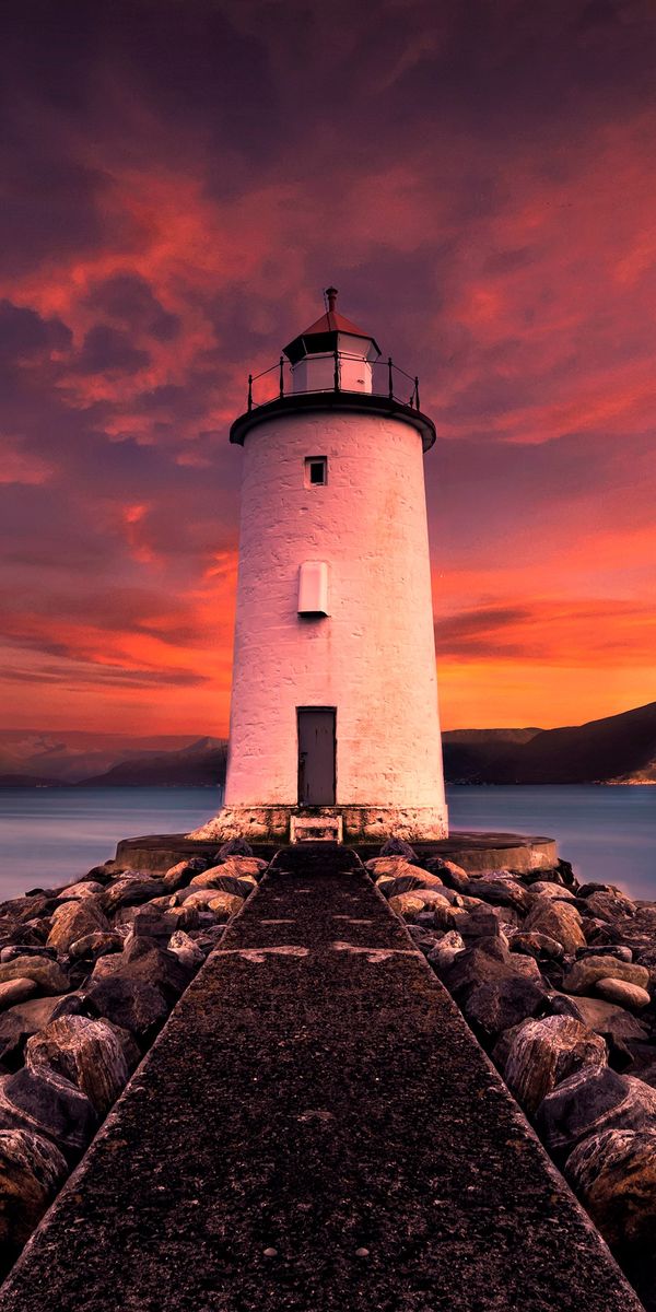 Desktop wallpaper: Sea, Man Made, Lighthouse, Building, Mountain ...