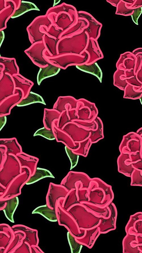 Download mobile wallpaper Flower, Rose, Neon, Artistic, Red Rose for free.