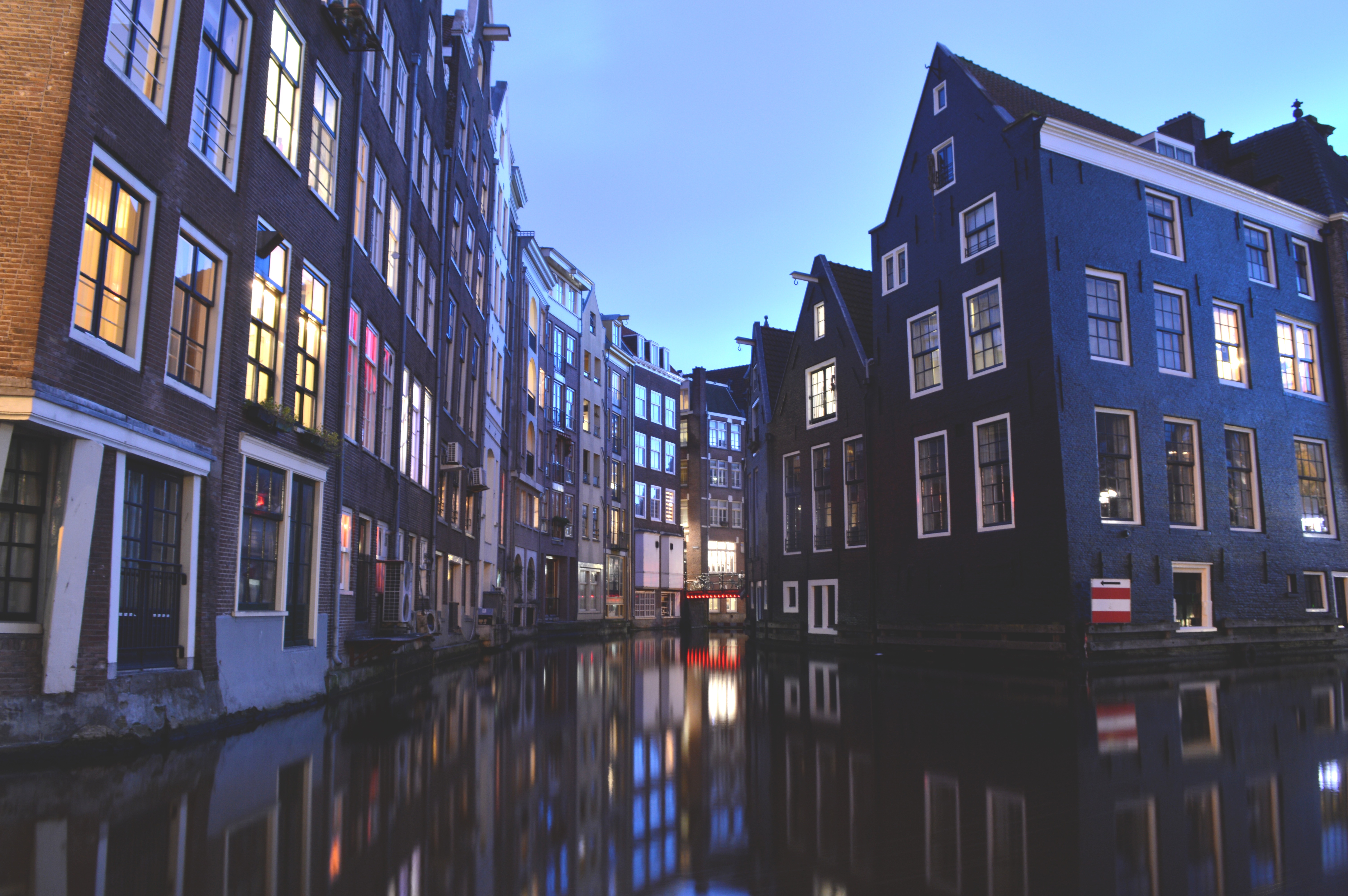 netherlands, cities, building, channel, amsterdam