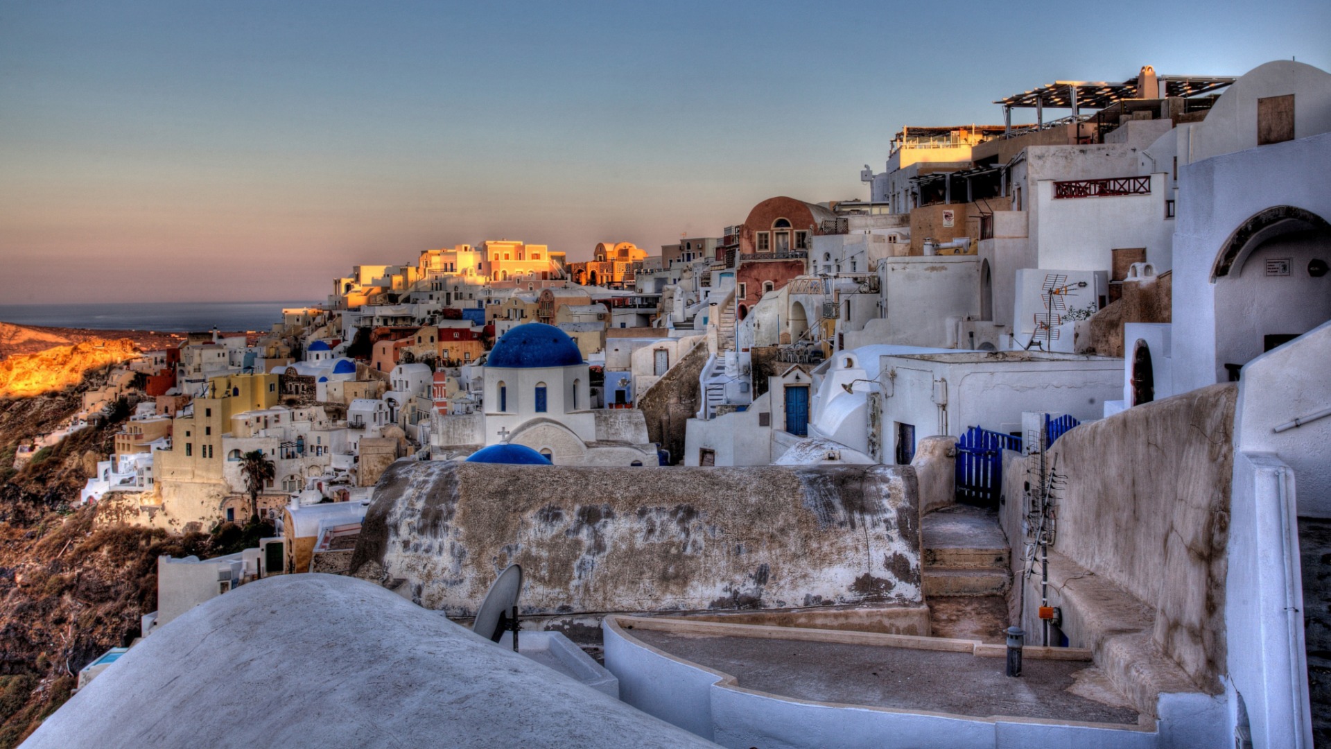 Download mobile wallpaper House, Greece, Town, Santorini, Man Made, Towns for free.