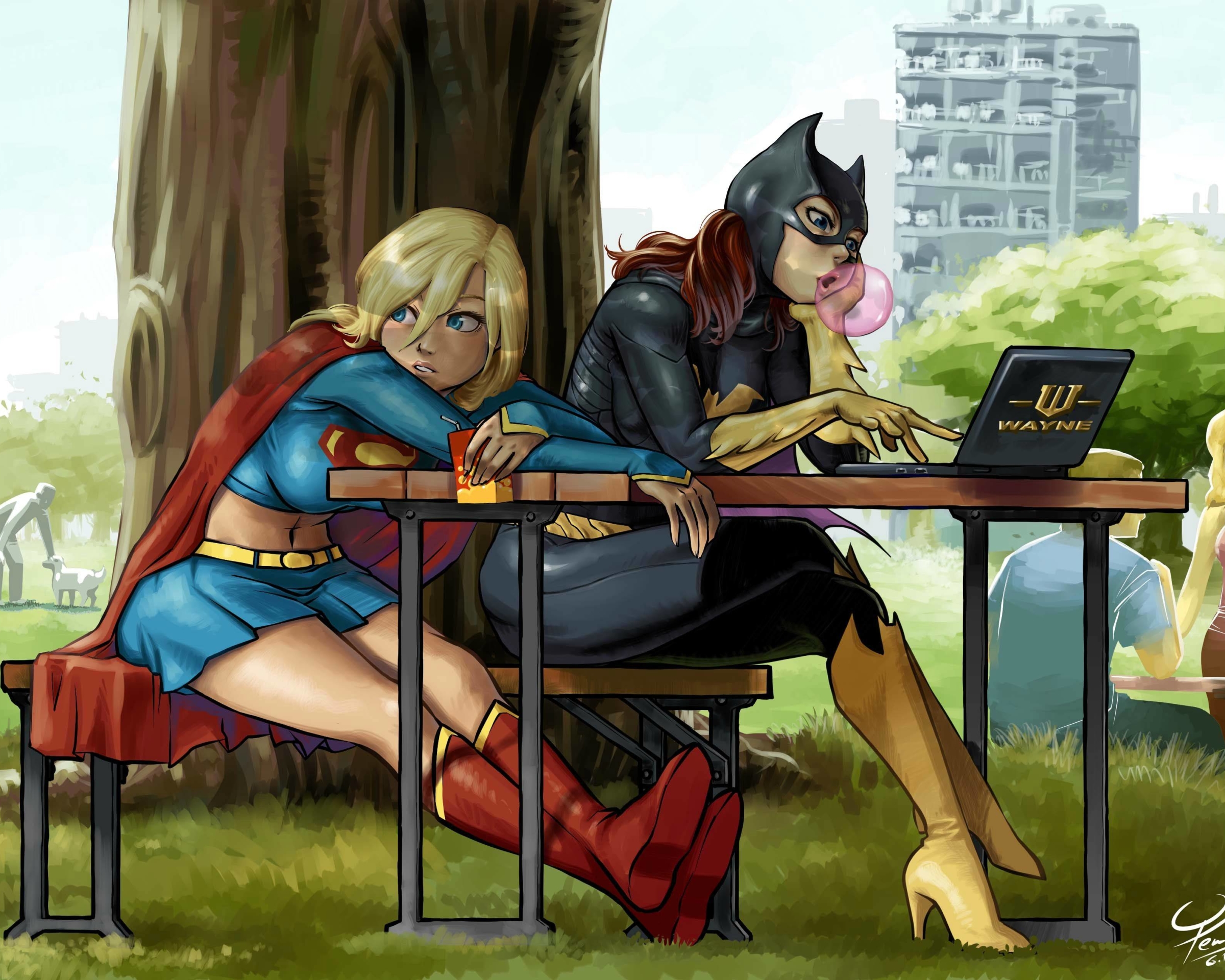 Free download wallpaper Comics, Dc Comics, Batgirl, Supergirl on your PC desktop