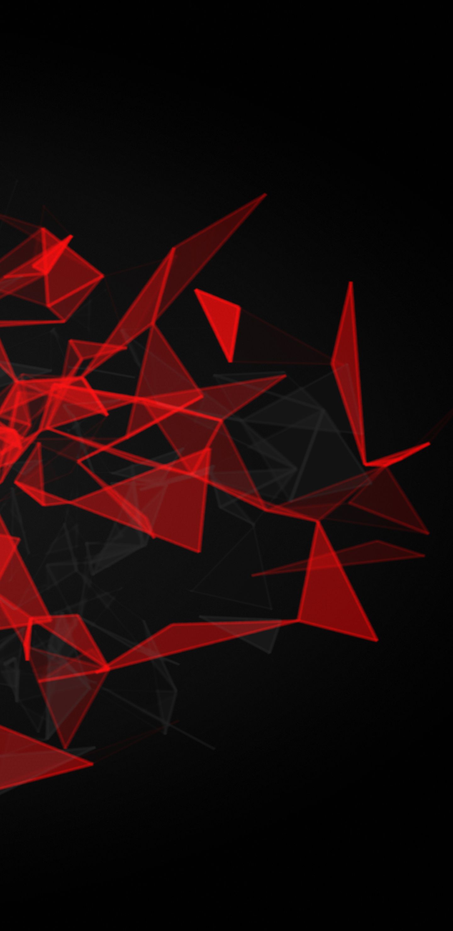 red, black, abstract, polygon
