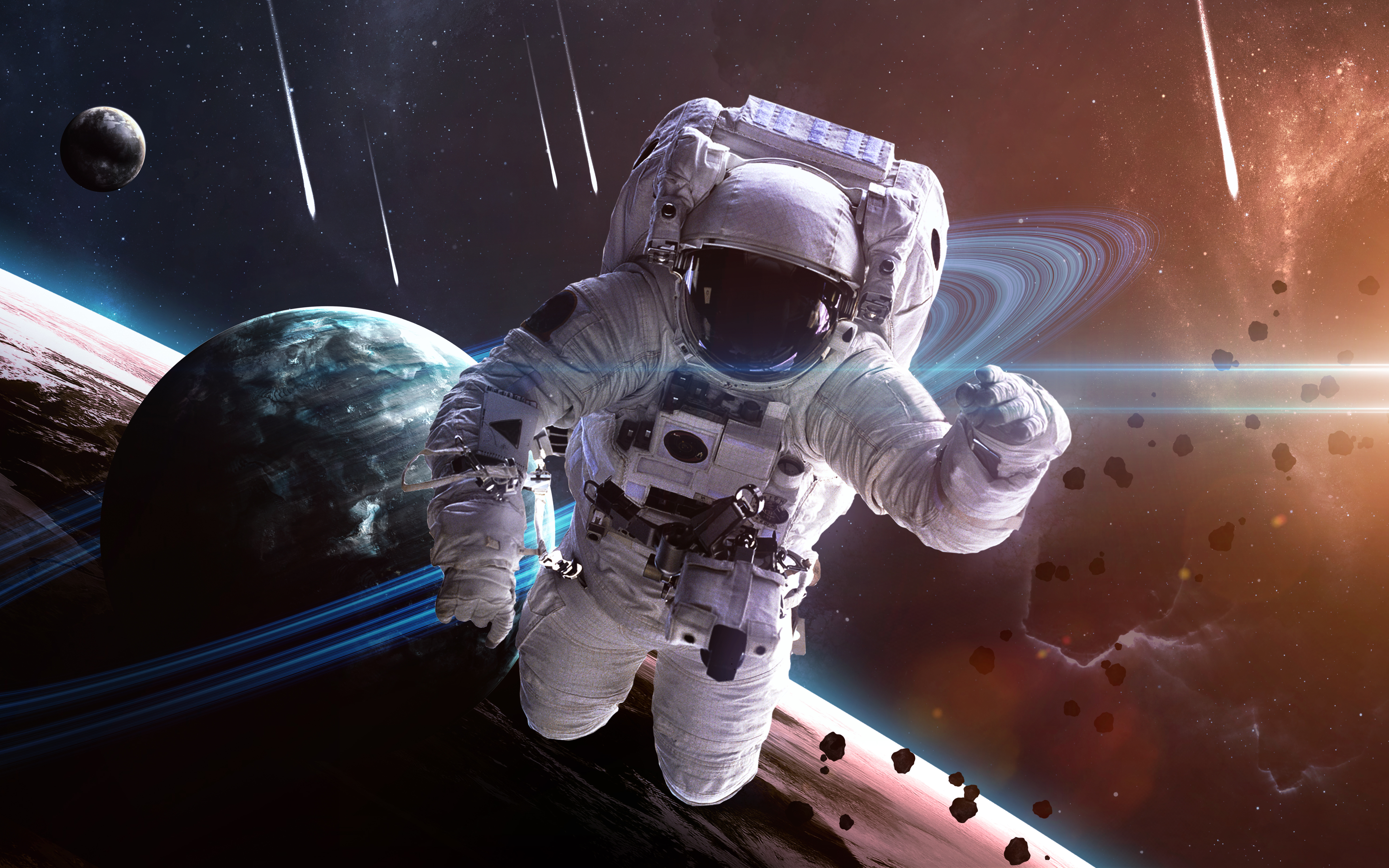 Скачать обои бесплатно Космос, Звезды, Астронавт, Научная Фантастика картинка на рабочий стол ПК