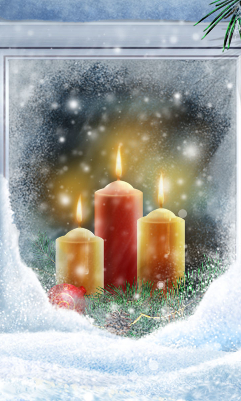 Download mobile wallpaper Christmas, Holiday, Candle for free.