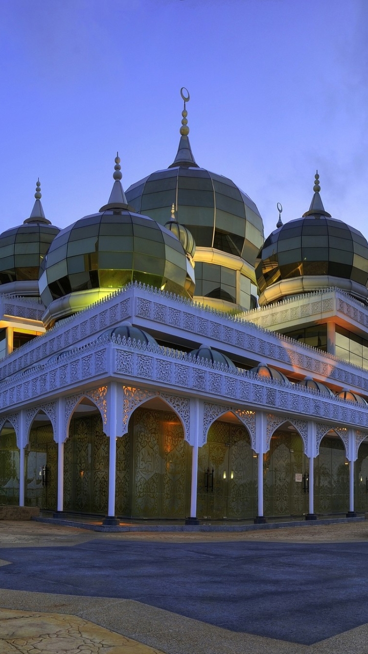 Download mobile wallpaper Malaysia, Mosque, Religious, The Crystal Mosque, Mosques for free.