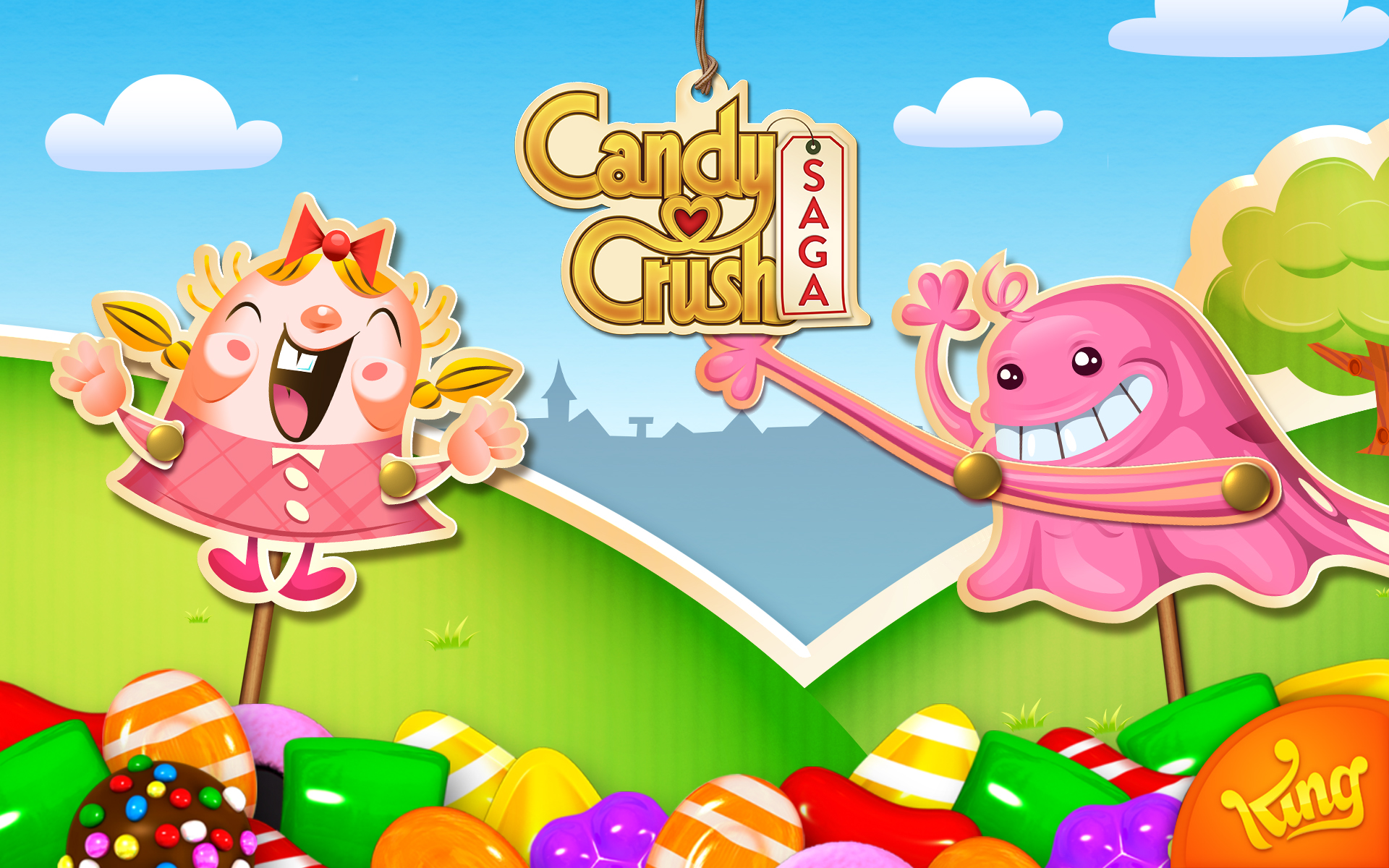 Скачать обои Candy Crush Saga на телефон бесплатно