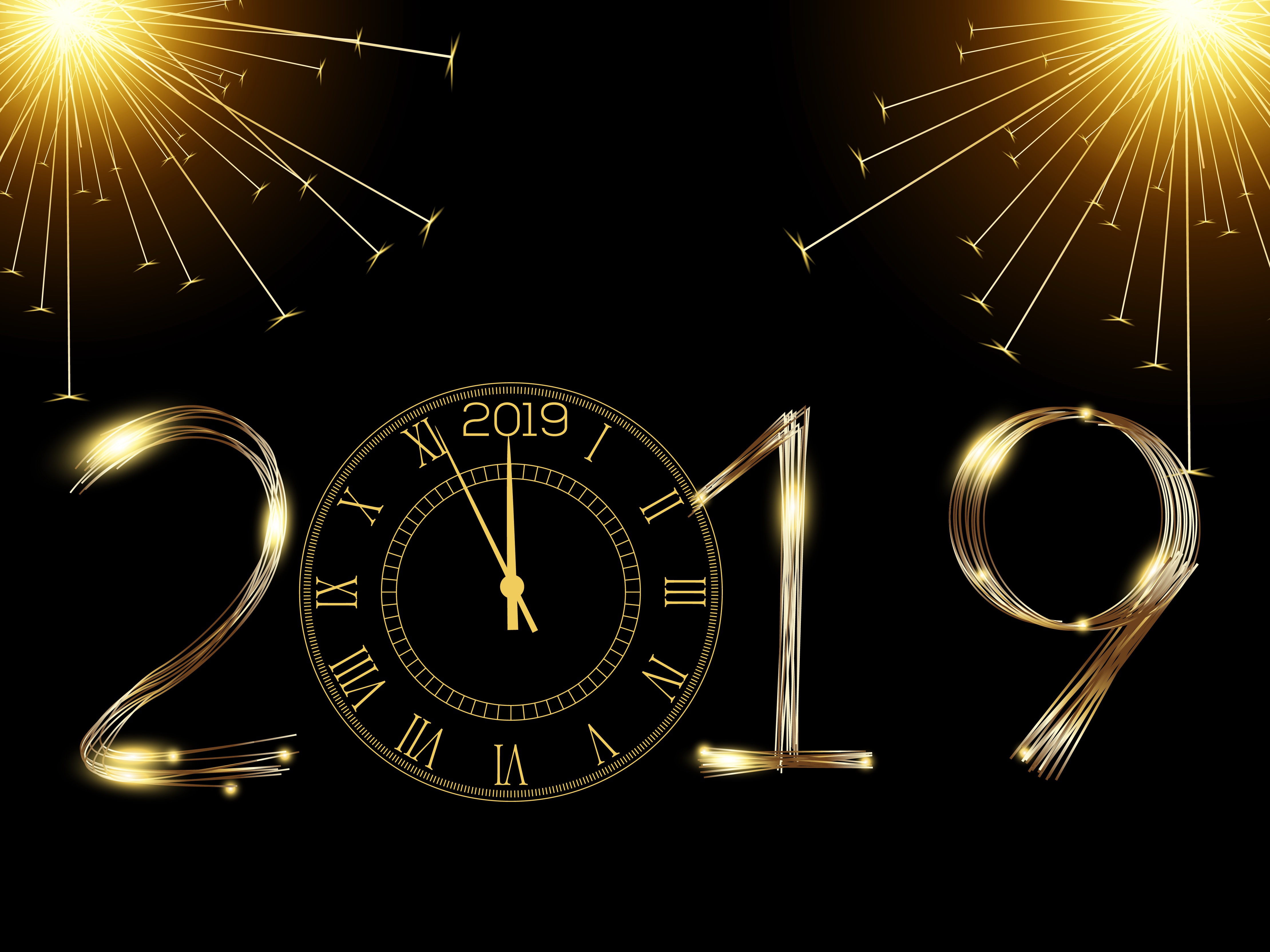 920232 скачать обои часы, праздничные, новый год 2019 - заставки и картинки бесплатно