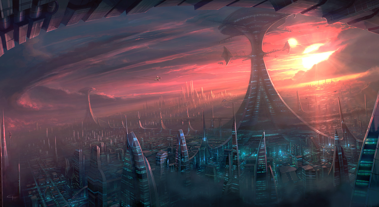 Free download wallpaper City, Sci Fi on your PC desktop