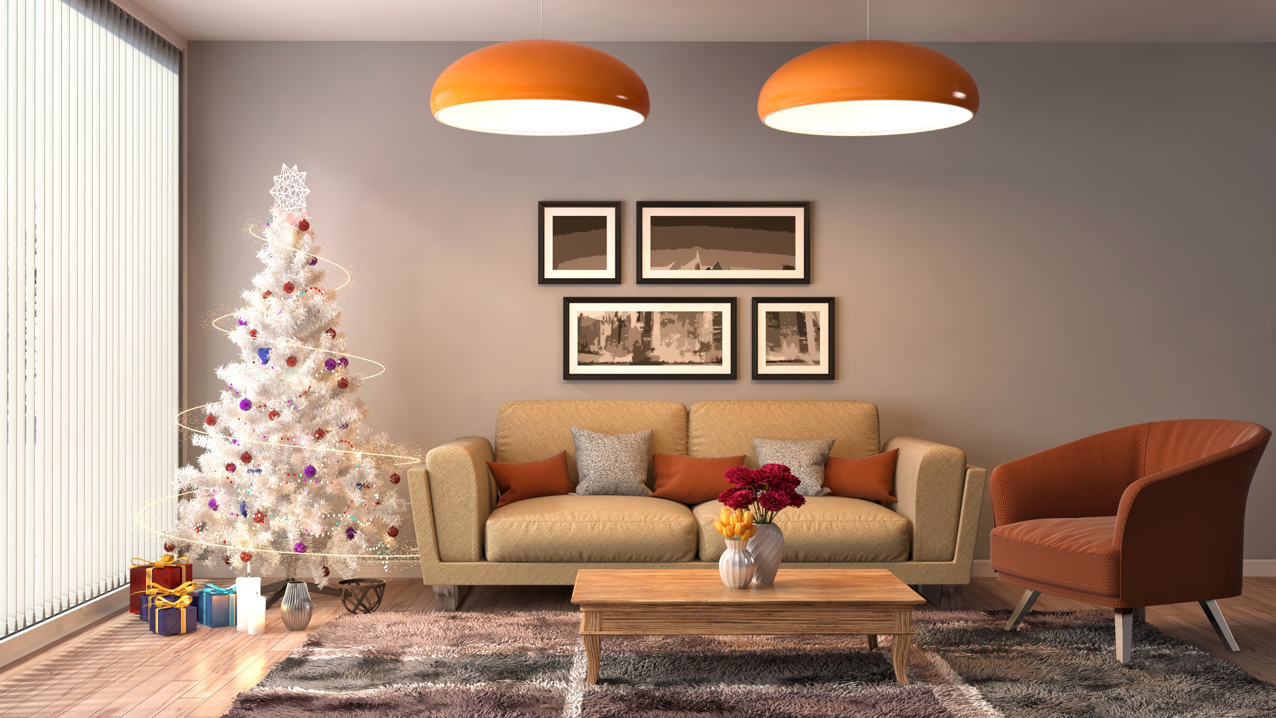 無料モバイル壁紙装飾, クリスマス, 贈り物, クリスマスツリー, 家具, ホリデーをダウンロードします。