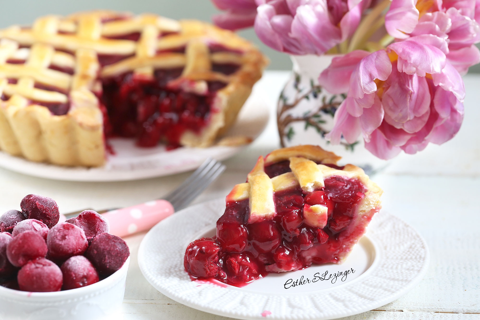 Free download wallpaper Food, Cherry, Dessert, Still Life, Flower, Pie on your PC desktop