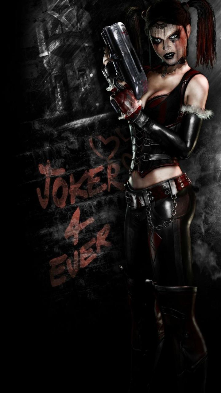 Descarga gratuita de fondo de pantalla para móvil de Gótico, Videojuego, Harley Quinn, Hombre Murciélago, Batman: Arkham City.