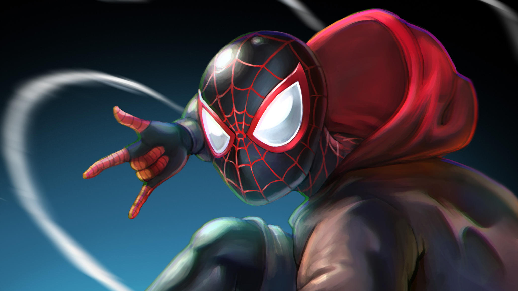 Laden Sie das Comics, Spider Man, Meilen Morales-Bild kostenlos auf Ihren PC-Desktop herunter