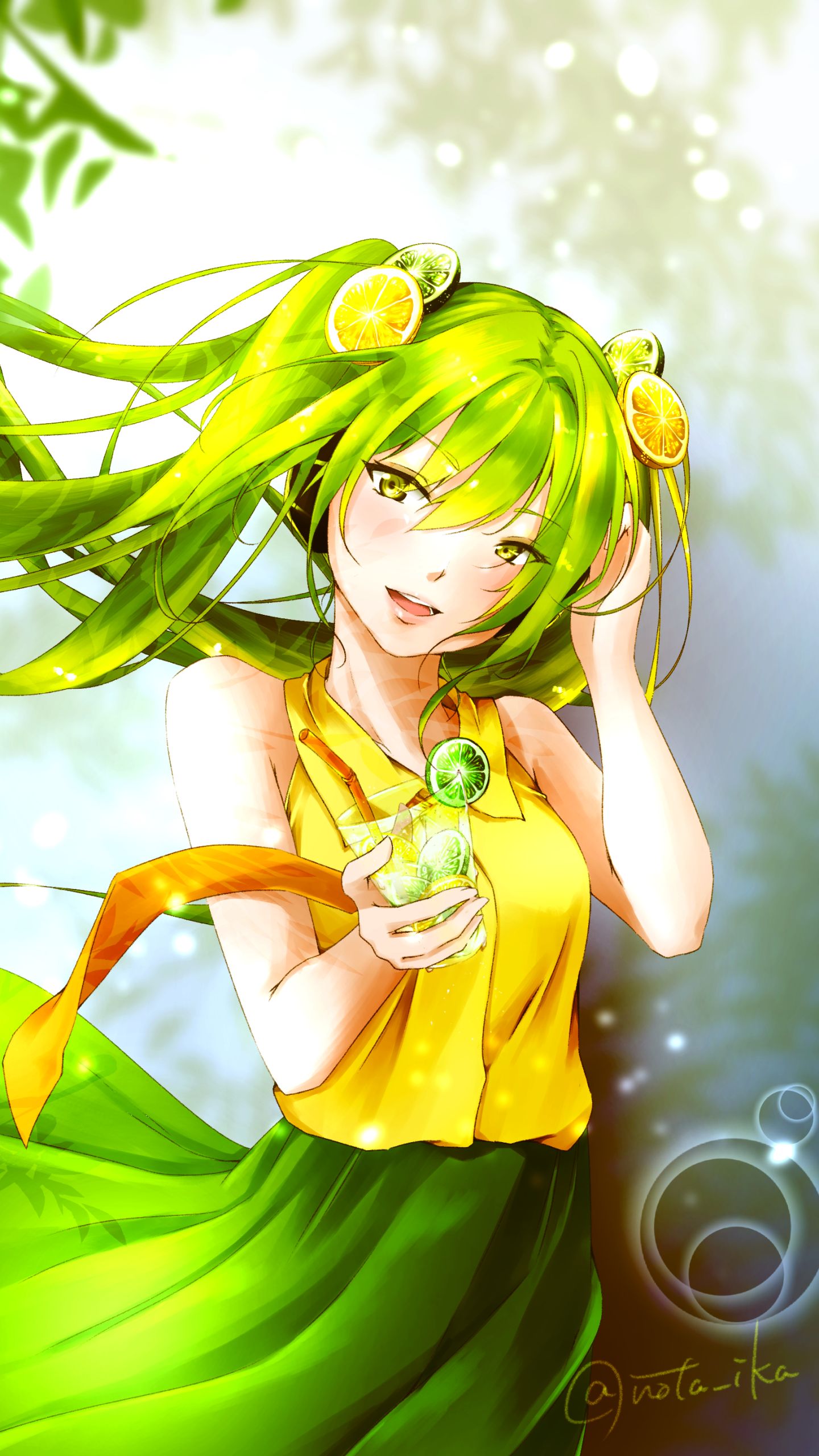 Descarga gratuita de fondo de pantalla para móvil de Vocaloid, Pelo Verde, Animado, Pelo Largo, Hatsune Miku.