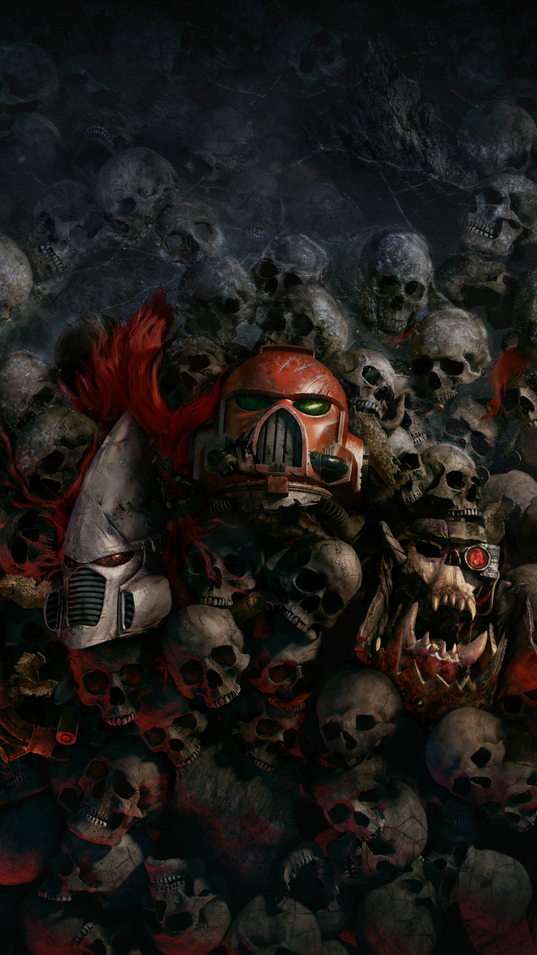 Descarga gratuita de fondo de pantalla para móvil de Oscuro, Cráneo, Videojuego, Martillo De Guerra, Cráneos, Warhammer 40 000: Dawn Of War Iii.