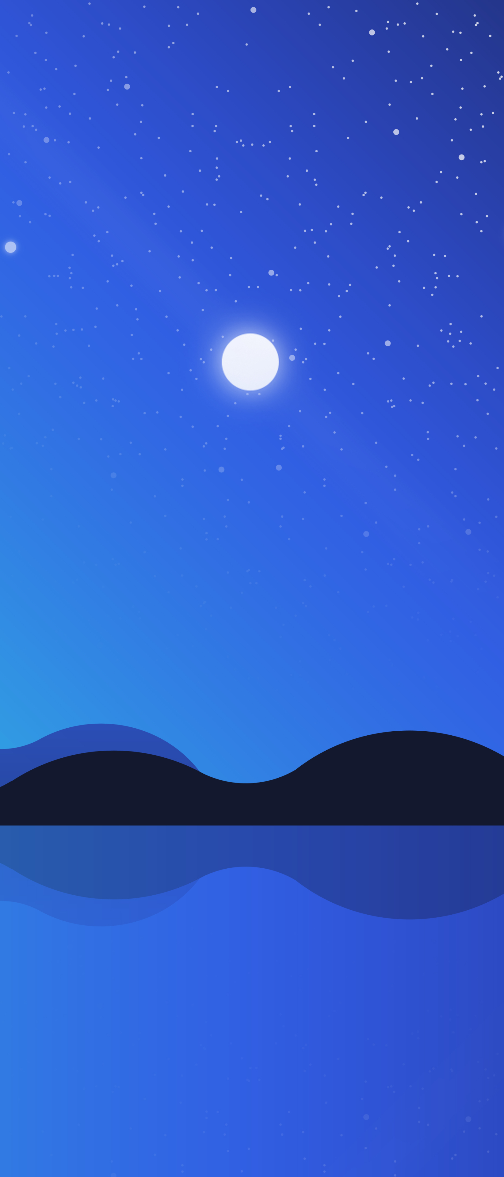 Download mobile wallpaper Landscape, Night, Moon, Artistic, Minimalist for free.