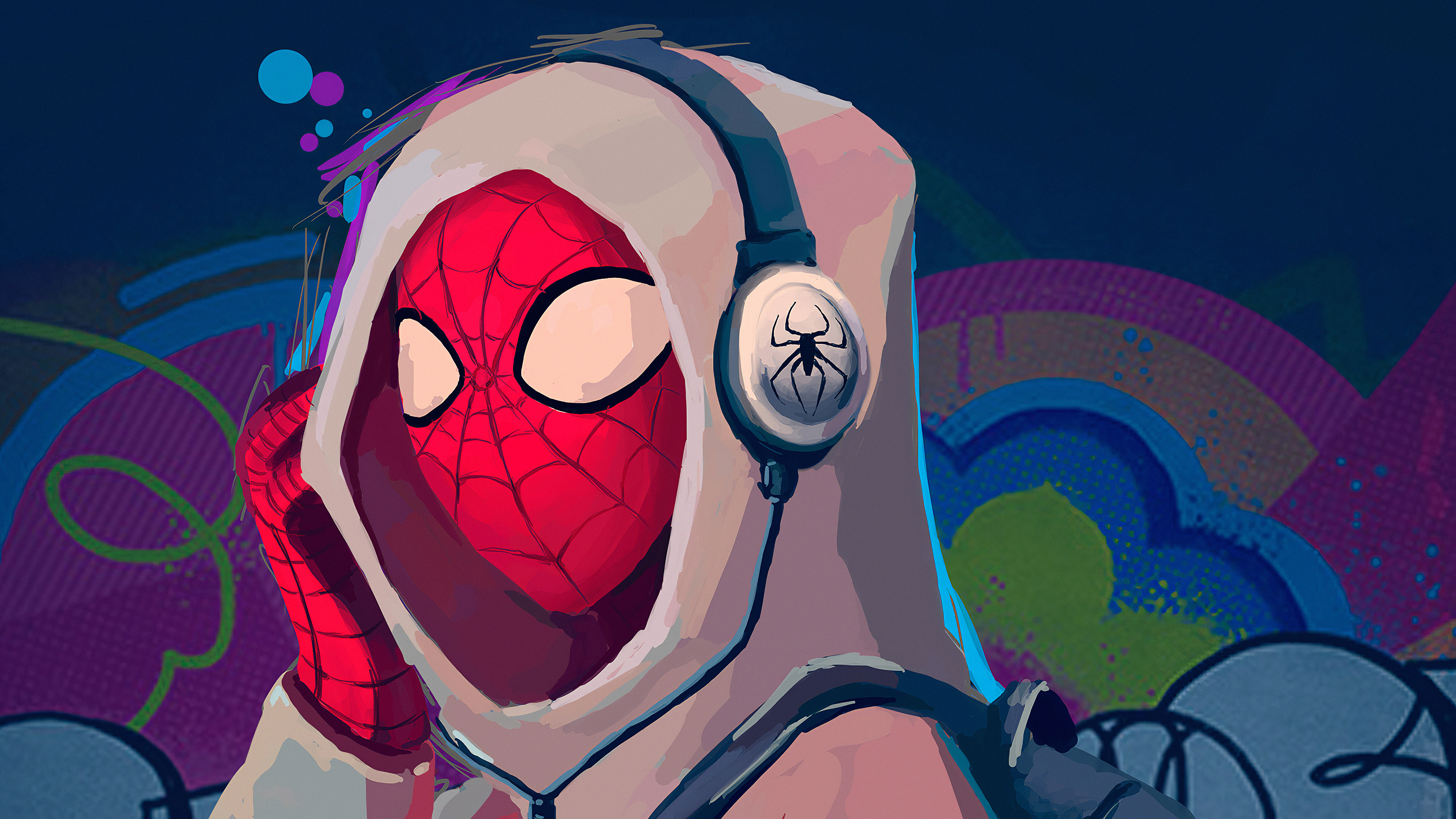 Download mobile wallpaper Spider Man, Headphones, Comics for free.