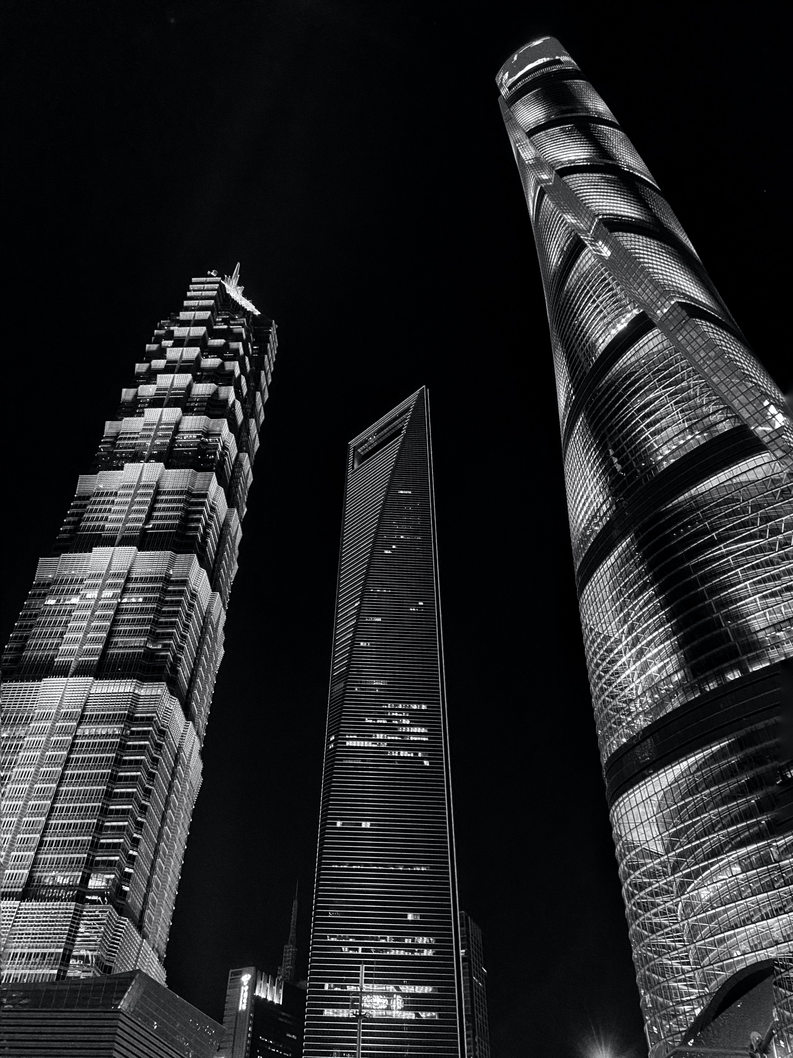 Free download wallpaper Building, Lights, Bw, Bottom View, Cities, City, Chb on your PC desktop