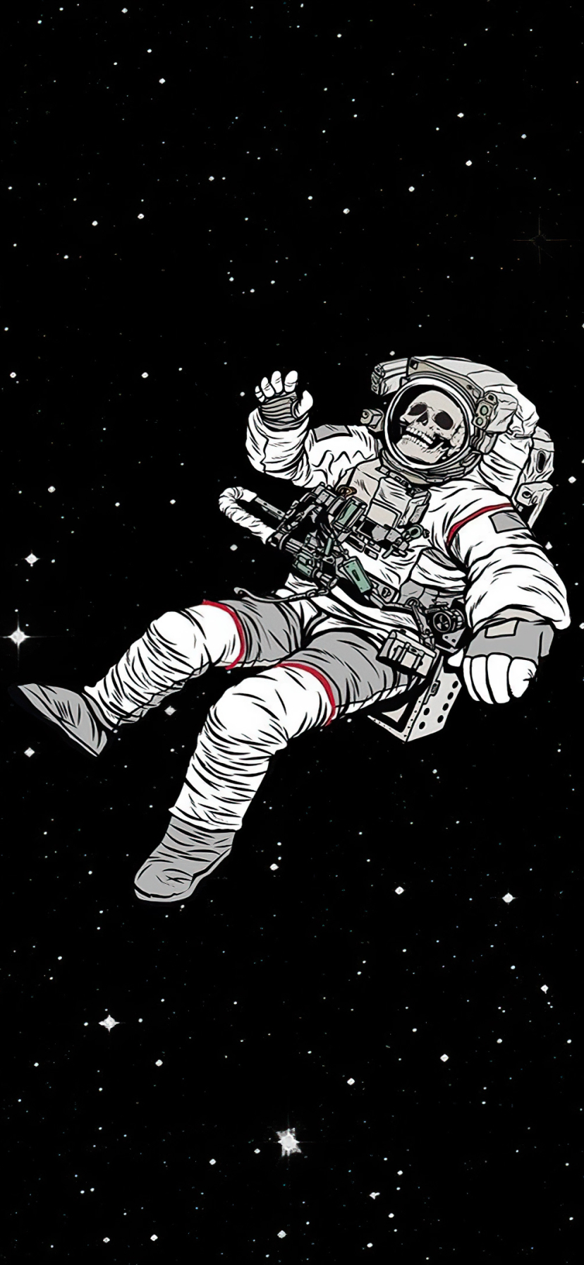 Download mobile wallpaper Space, Sci Fi, Skull, Space Suit, Astronaut for free.