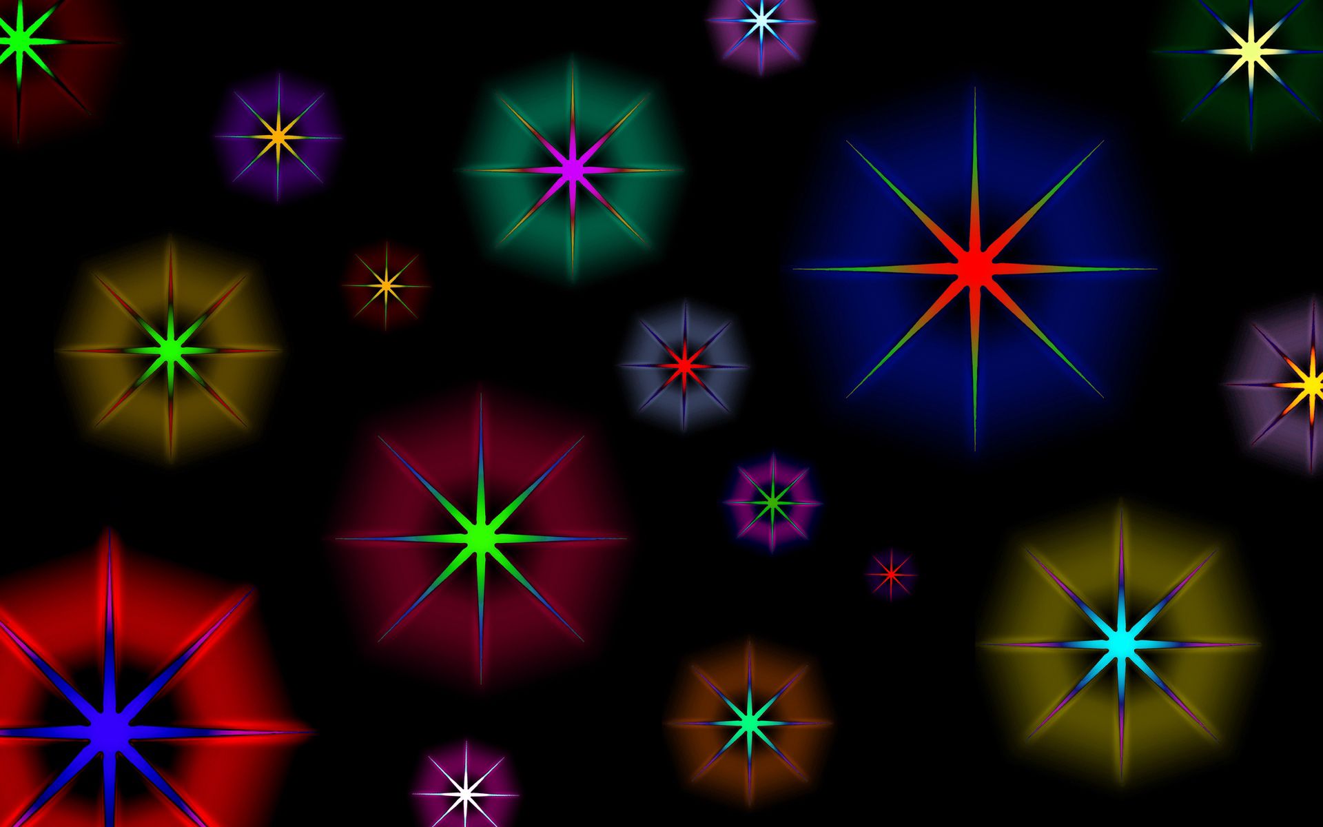 117102 скачать обои круги, блеск, узоры, разноцветный, фон, звезды, абстракция - заставки и картинки бесплатно