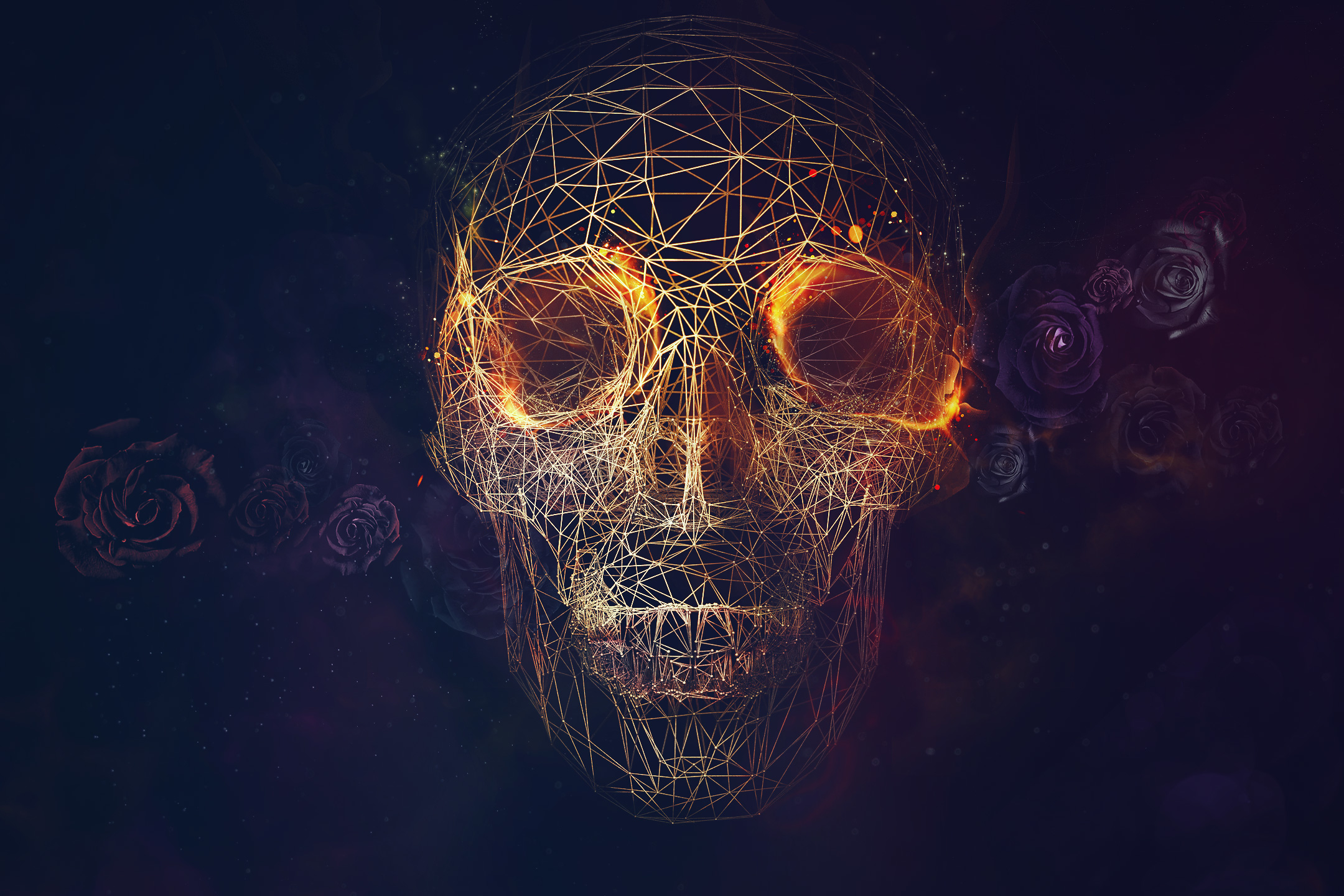 Download mobile wallpaper Artistic, Skull, Psychedelic, Cgi for free.