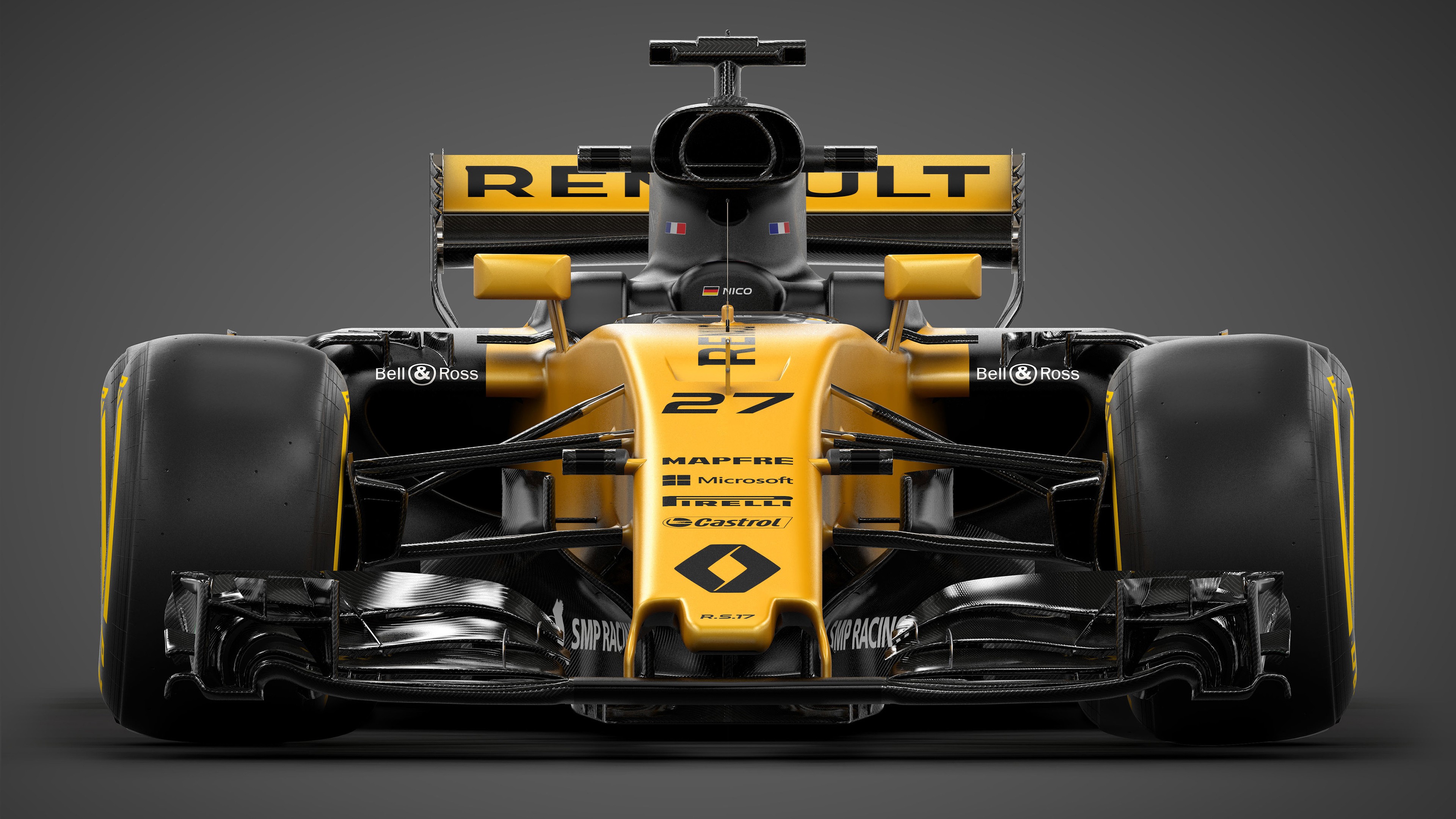 Download mobile wallpaper Sports, Renault, F1, Race Car, Yellow Car for free.