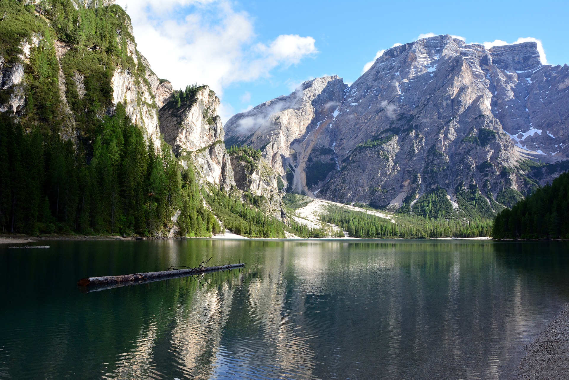 Free download wallpaper Nature, Lakes, Mountain, Lake, Earth, Log on your PC desktop