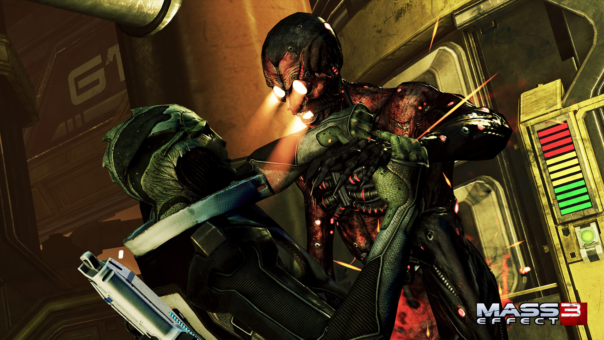 Baixar papel de parede para celular de Mass Effect 3, Thane Krios, Efeito Em Massa, Lutar, Mass Effect, Ciborgue, Robô, Batalha, Videogame, Ficção Científica gratuito.