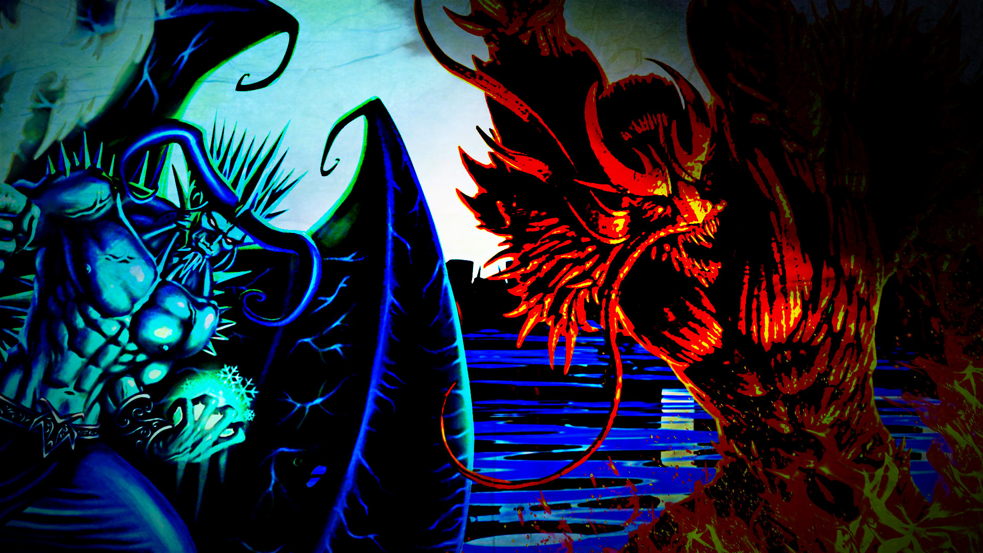 Handy-Wallpaper Wasser, Fantasie, Monster, Dämon, Teufel kostenlos herunterladen.