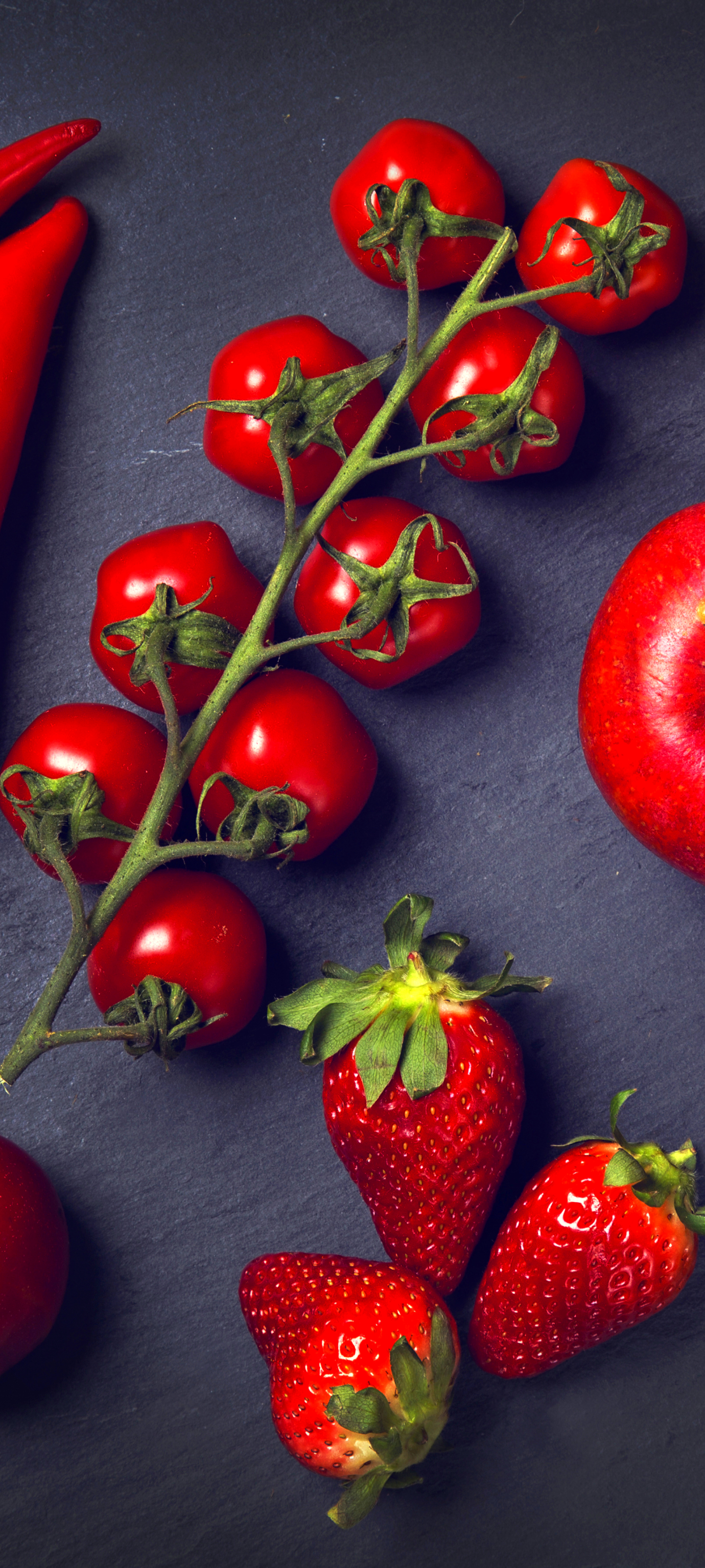 Laden Sie das Erdbeere, Frucht, Tomate, Nahrungsmittel, Früchte-Bild kostenlos auf Ihren PC-Desktop herunter