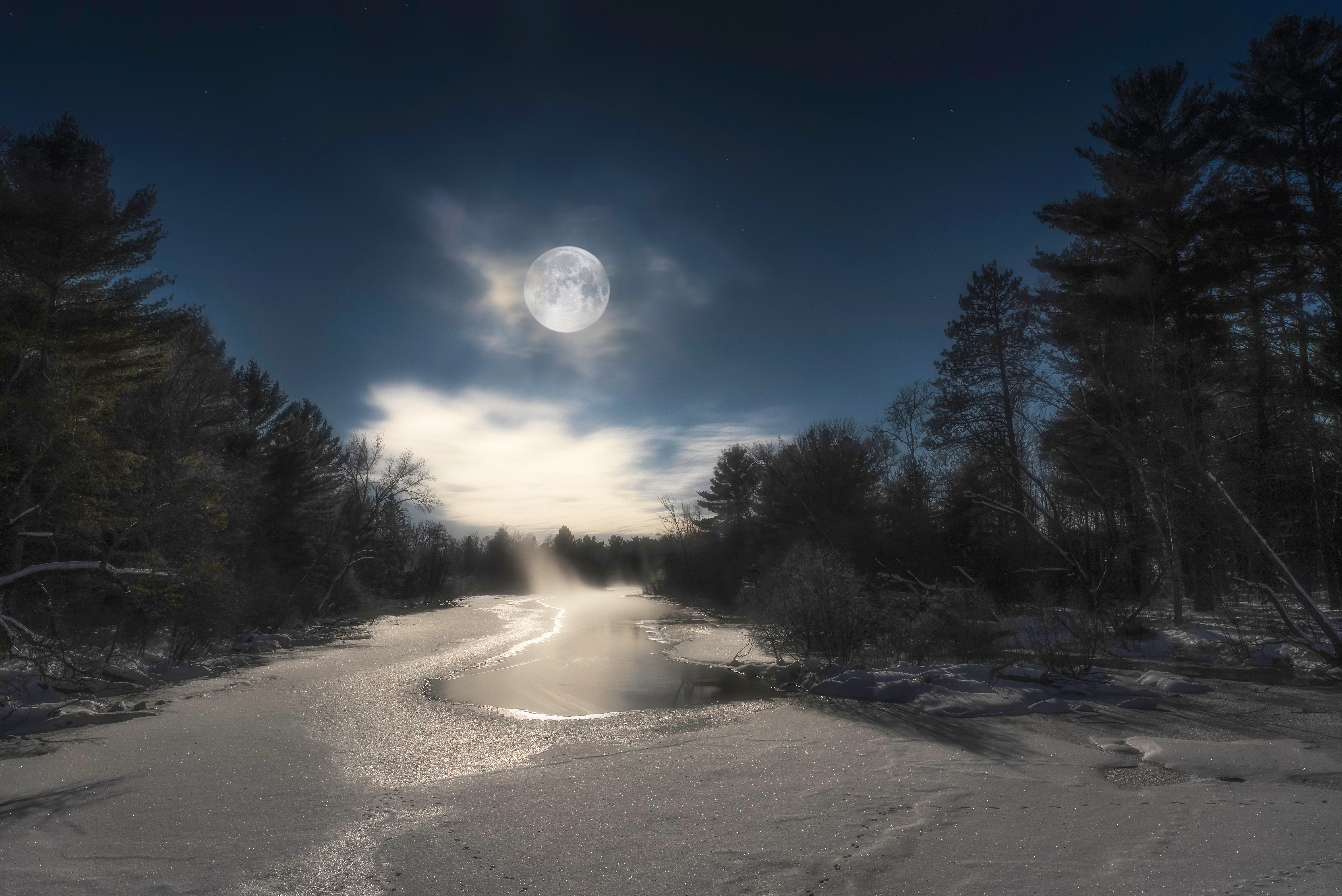 Baixe gratuitamente a imagem Inverno, Céu, Lua, Neve, Terra/natureza na área de trabalho do seu PC