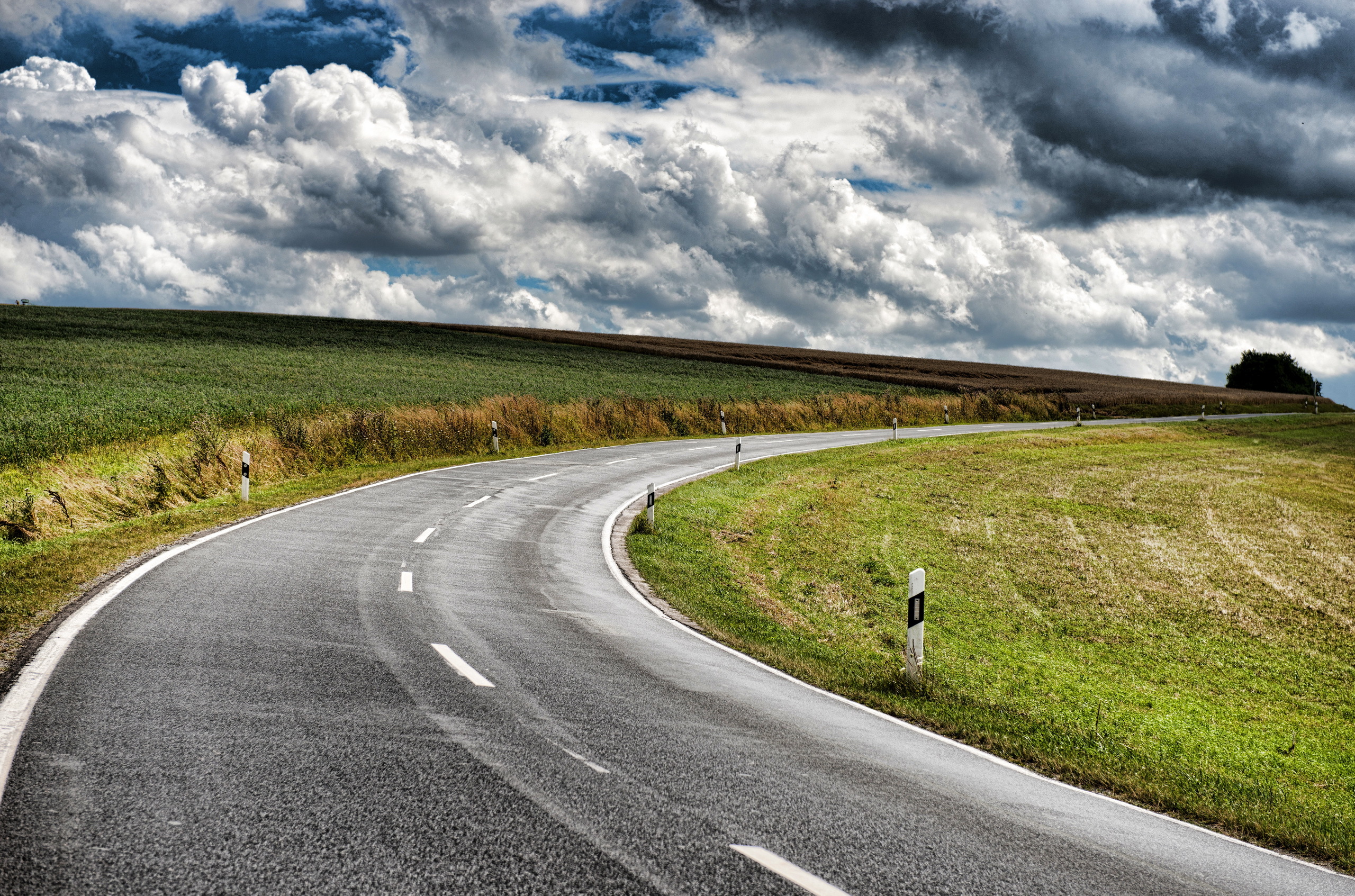 Download mobile wallpaper Grass, Road, Cloud, Man Made for free.