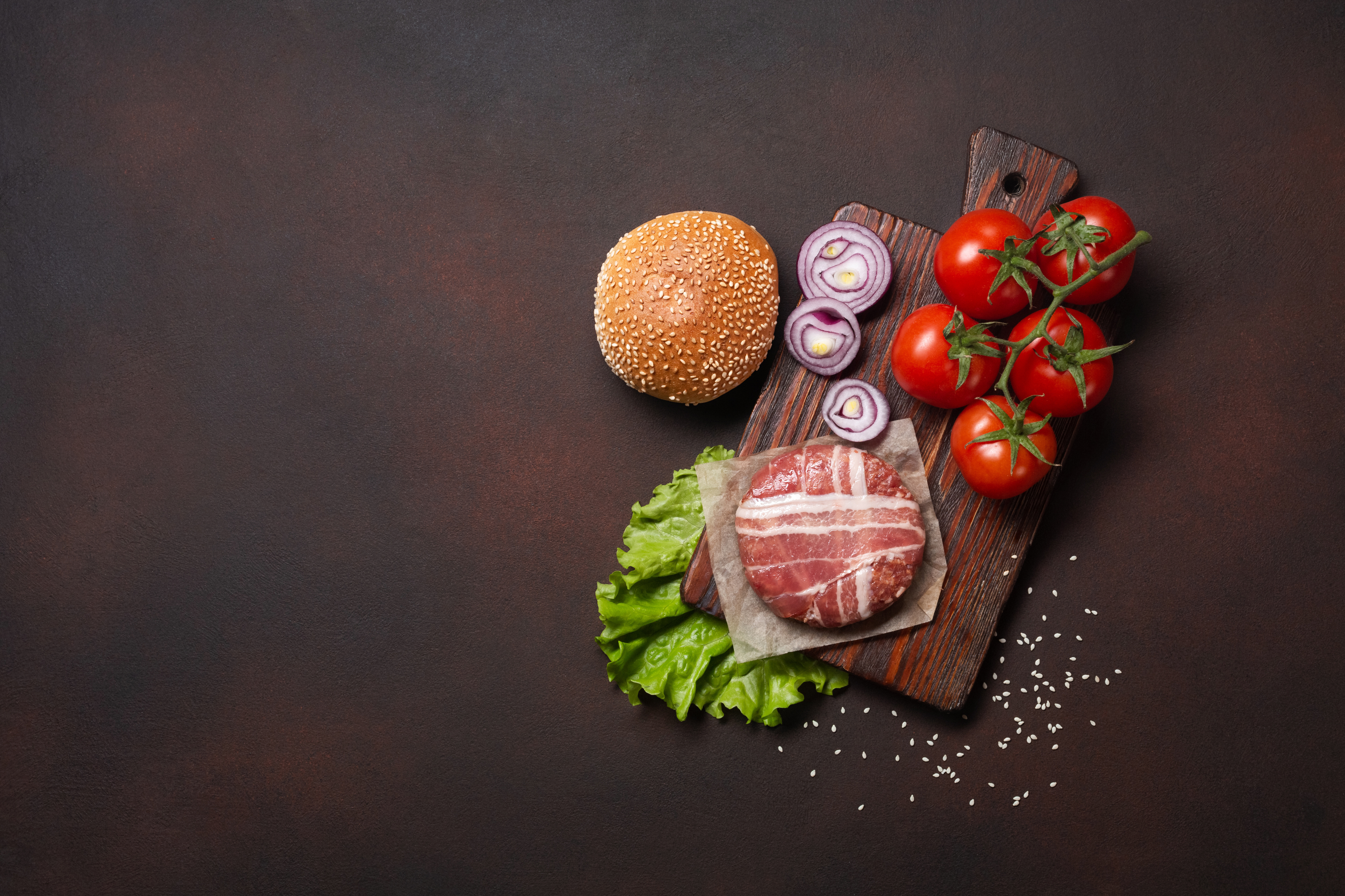 Download mobile wallpaper Food, Still Life, Tomato, Burger for free.