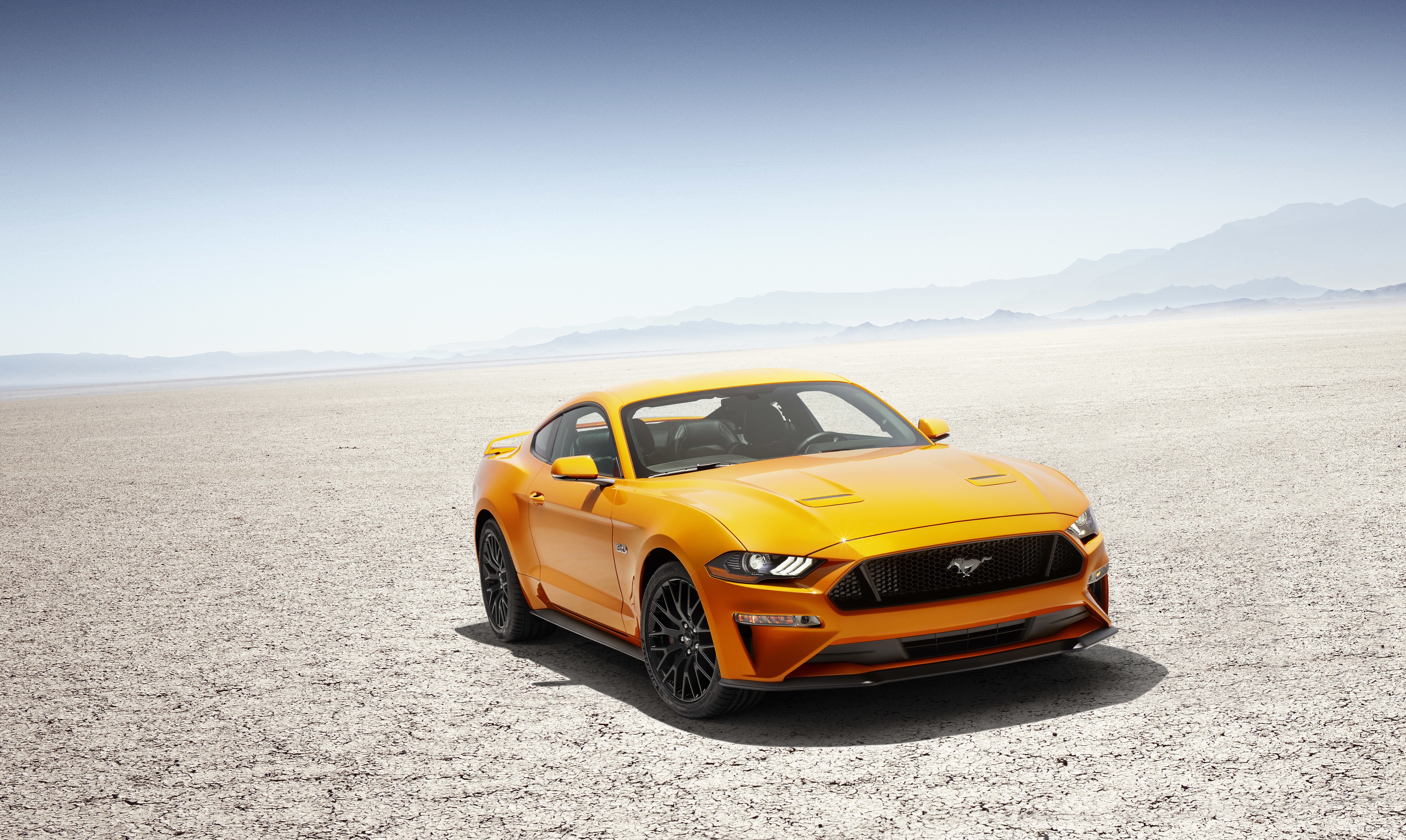 Download mobile wallpaper Ford, Desert, Car, Ford Mustang, Muscle Car, Vehicles, Yellow Car for free.