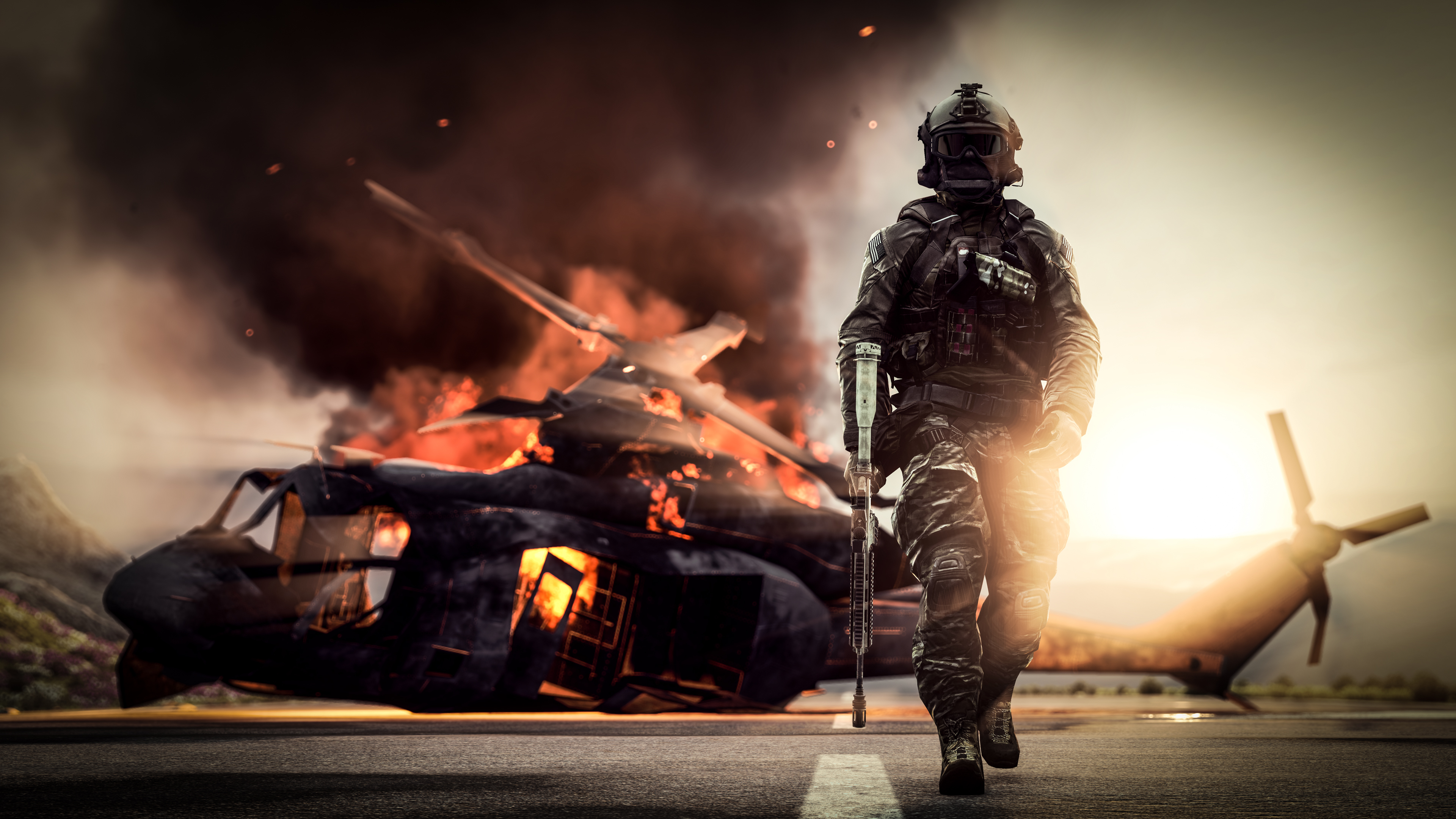 Handy-Wallpaper Waffe, Schlachtfeld, Soldat, Computerspiele, Helikopter, Battlefield 4 kostenlos herunterladen.