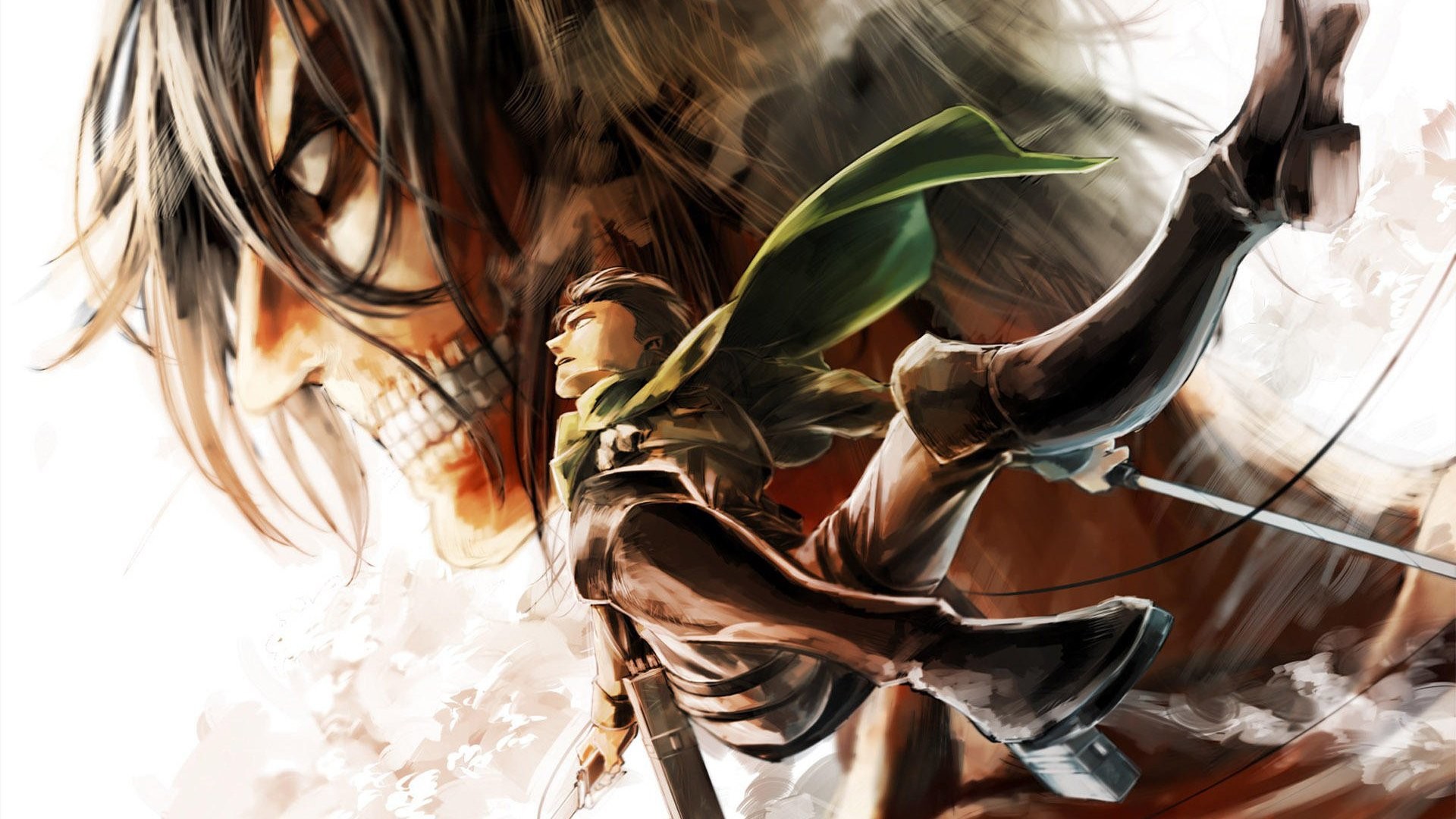 Download mobile wallpaper Anime, Titan, Eren Yeager, Attack On Titan, Levi Ackerman for free.