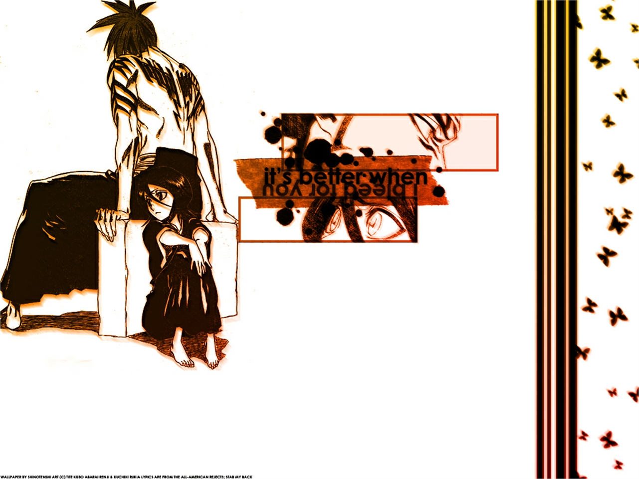 Handy-Wallpaper Bleach, Rukia Kuchiki, Animes, Renji Abarai kostenlos herunterladen.