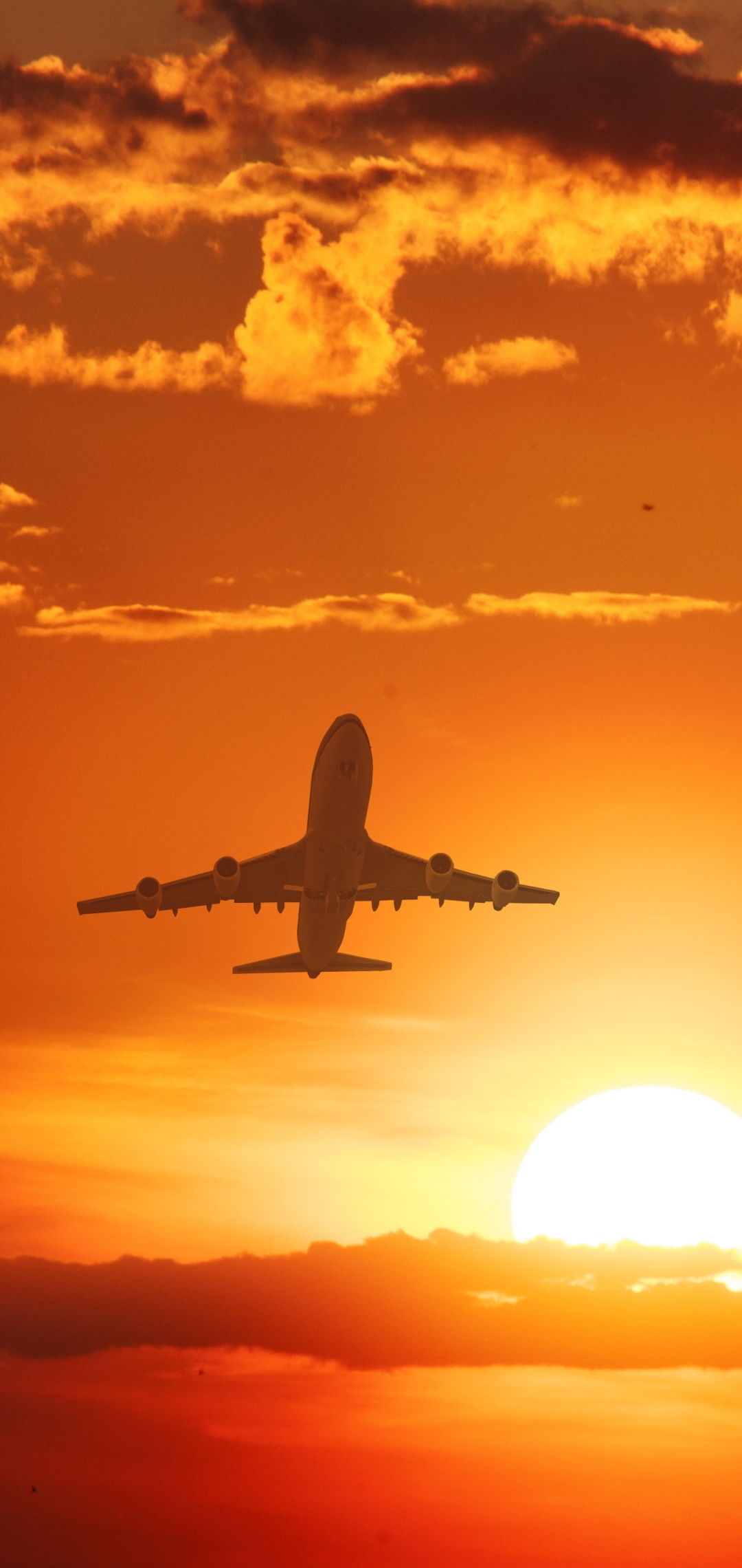 Download mobile wallpaper Sunset, Sky, Airplane, Aircraft, Vehicles for free.