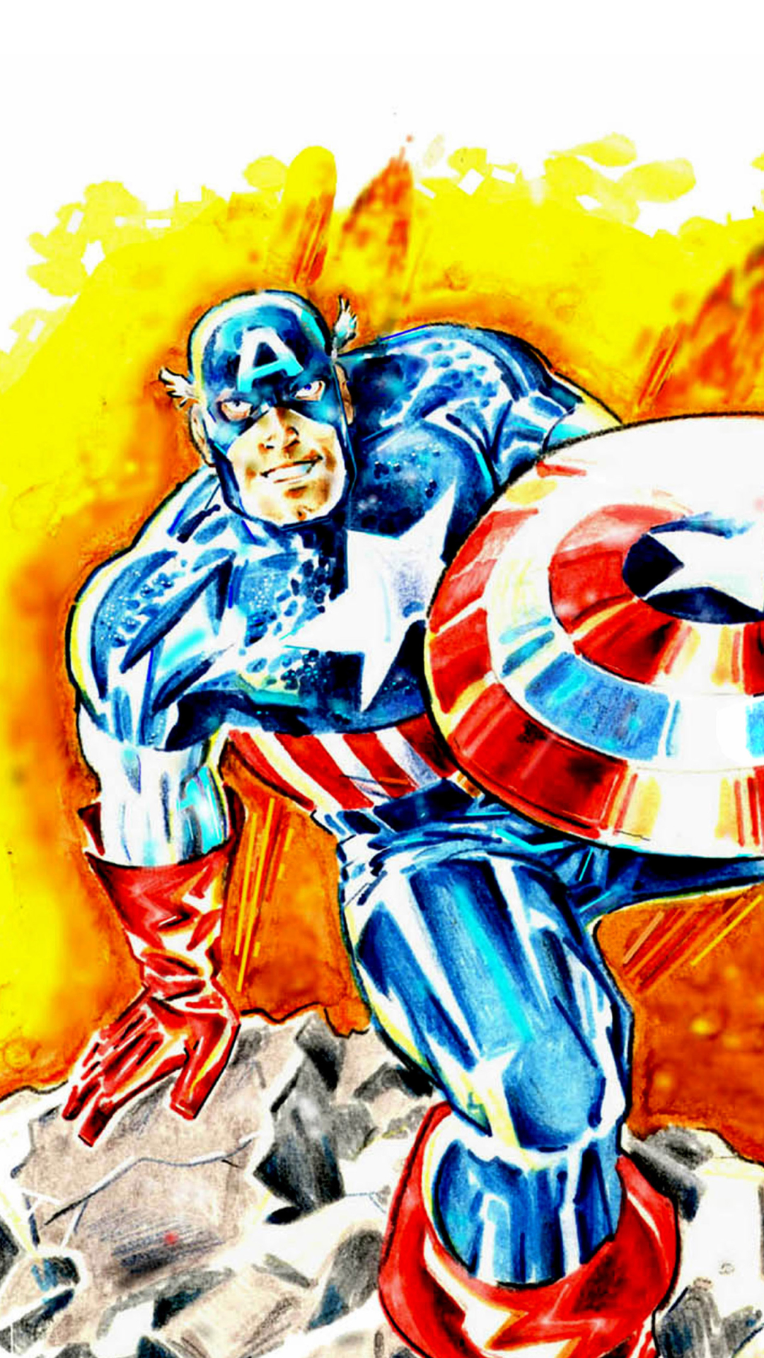 無料モバイル壁紙漫画, キャプテン・アメリカをダウンロードします。