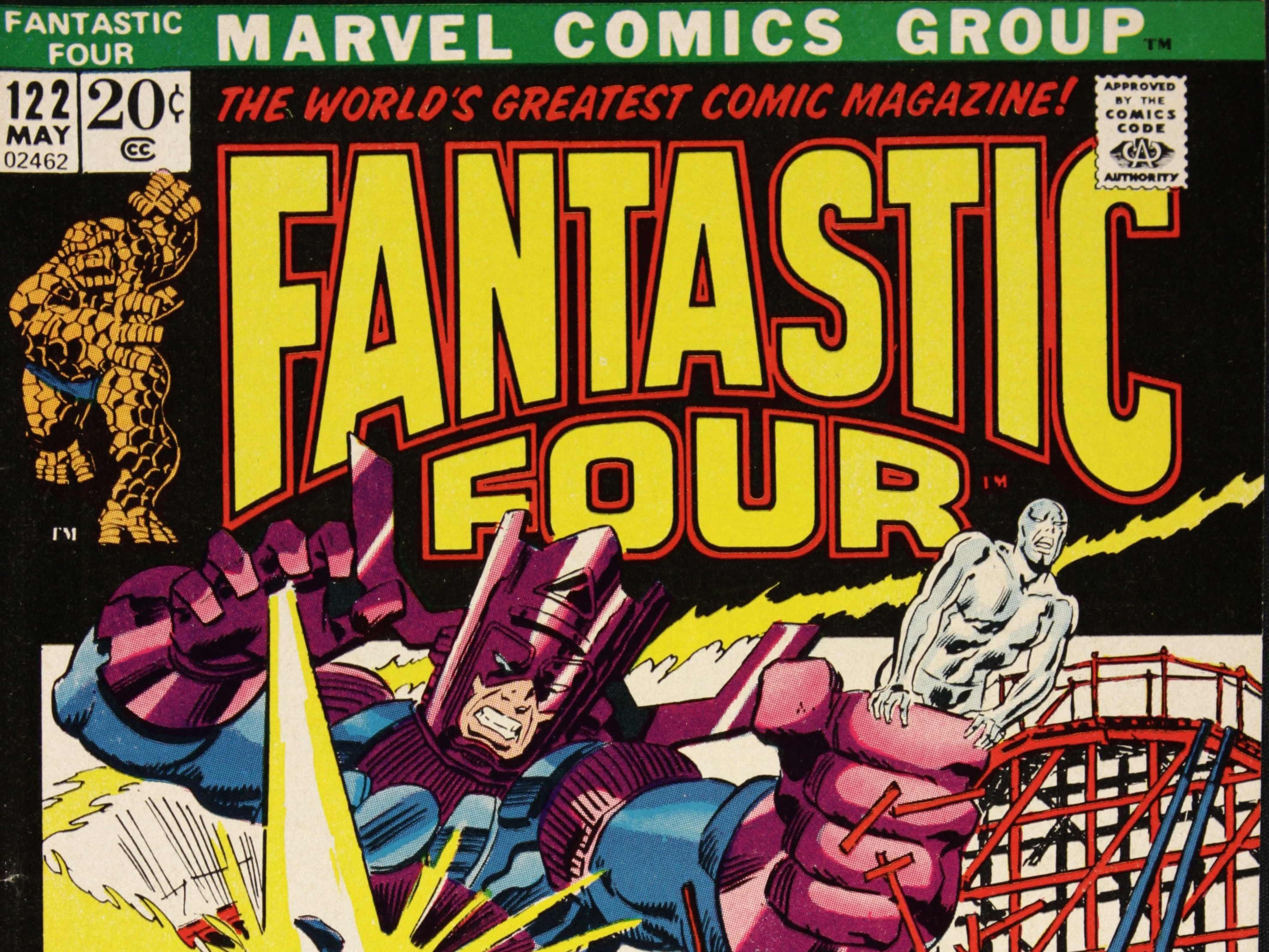 comics, fantastic four, galactus, silver surfer, thing (marvel comics)