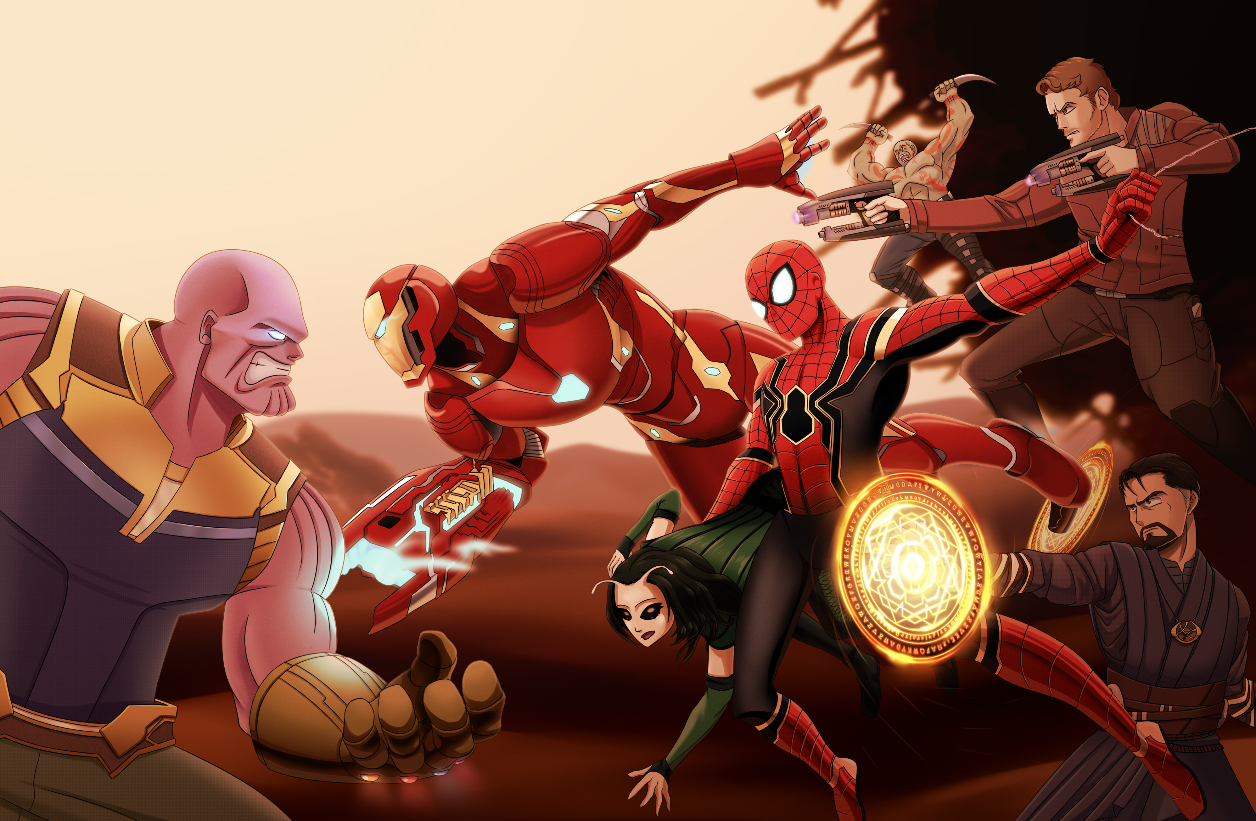 Free download wallpaper Spider Man, Iron Man, Movie, Peter Parker, The Avengers, Doctor Strange, Star Lord, Drax The Destroyer, Thanos, Peter Quill, Mantis (Marvel Comics), Avengers: Infinity War on your PC desktop