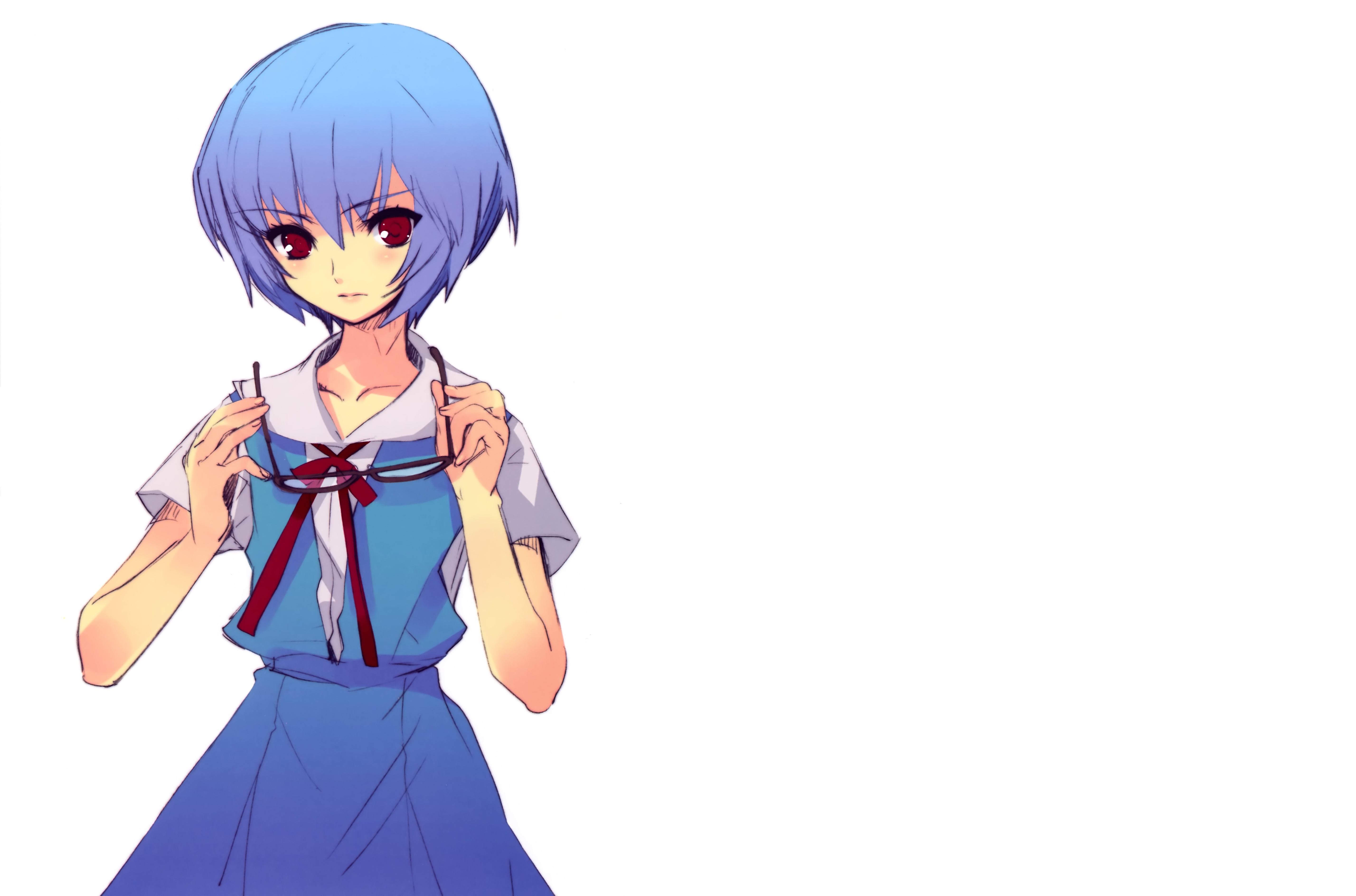 Baixe gratuitamente a imagem Anime, Evangelion, Cabelo Azul, Uniforme Escolar, Olhos Vermelhos, Cabelo Curto, Neon Genesis Evangelion, Rei Ayanami na área de trabalho do seu PC