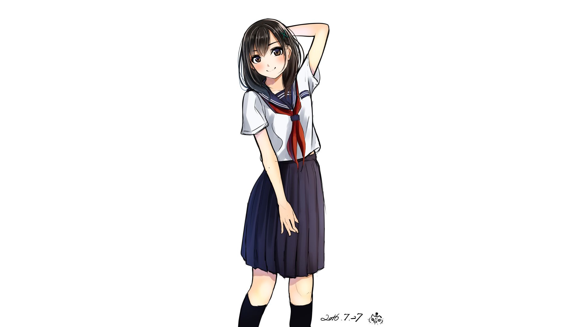 Free download wallpaper Anime, Girl, School Uniform on your PC desktop
