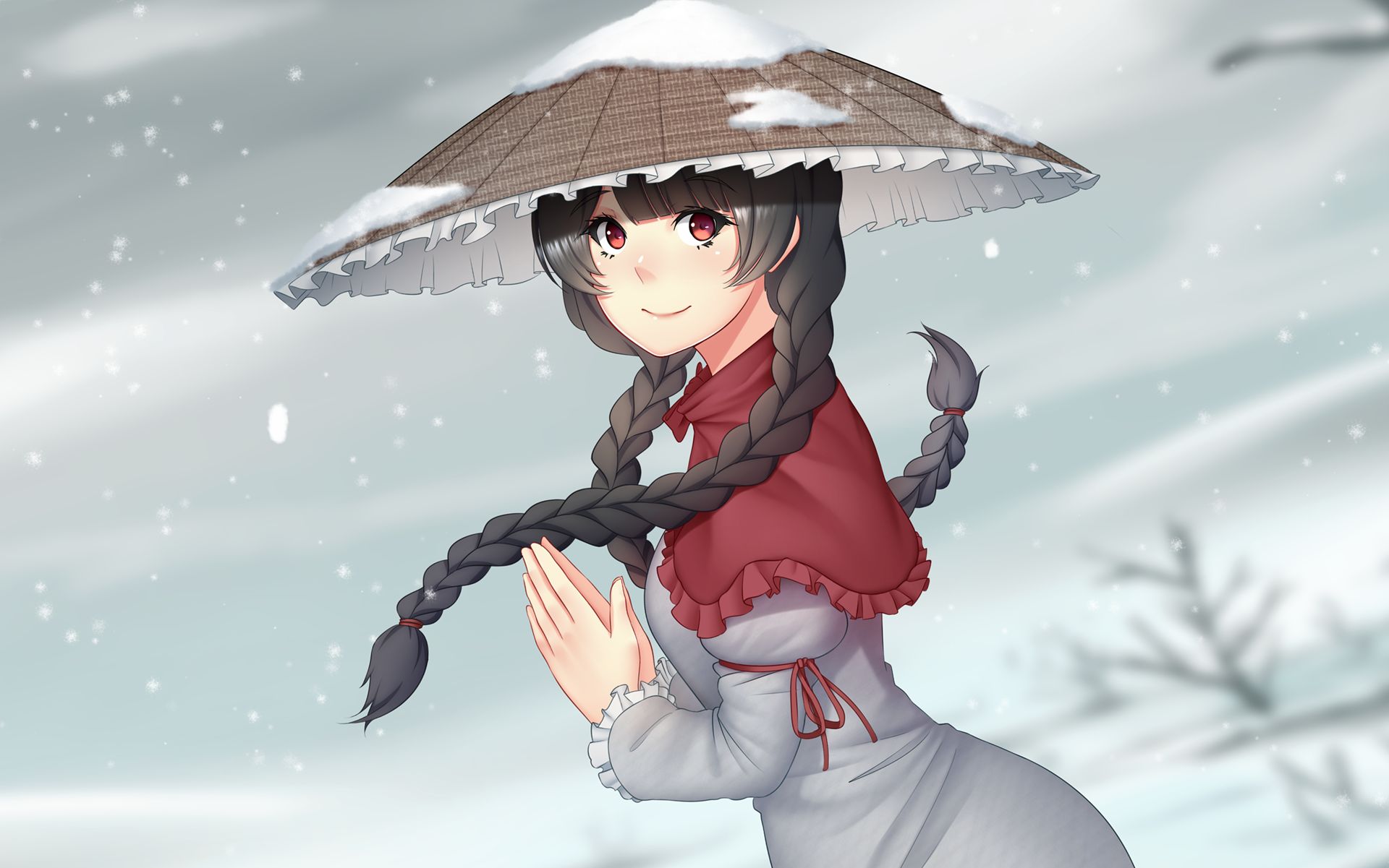 Free download wallpaper Anime, Winter, Snow, Touhou on your PC desktop