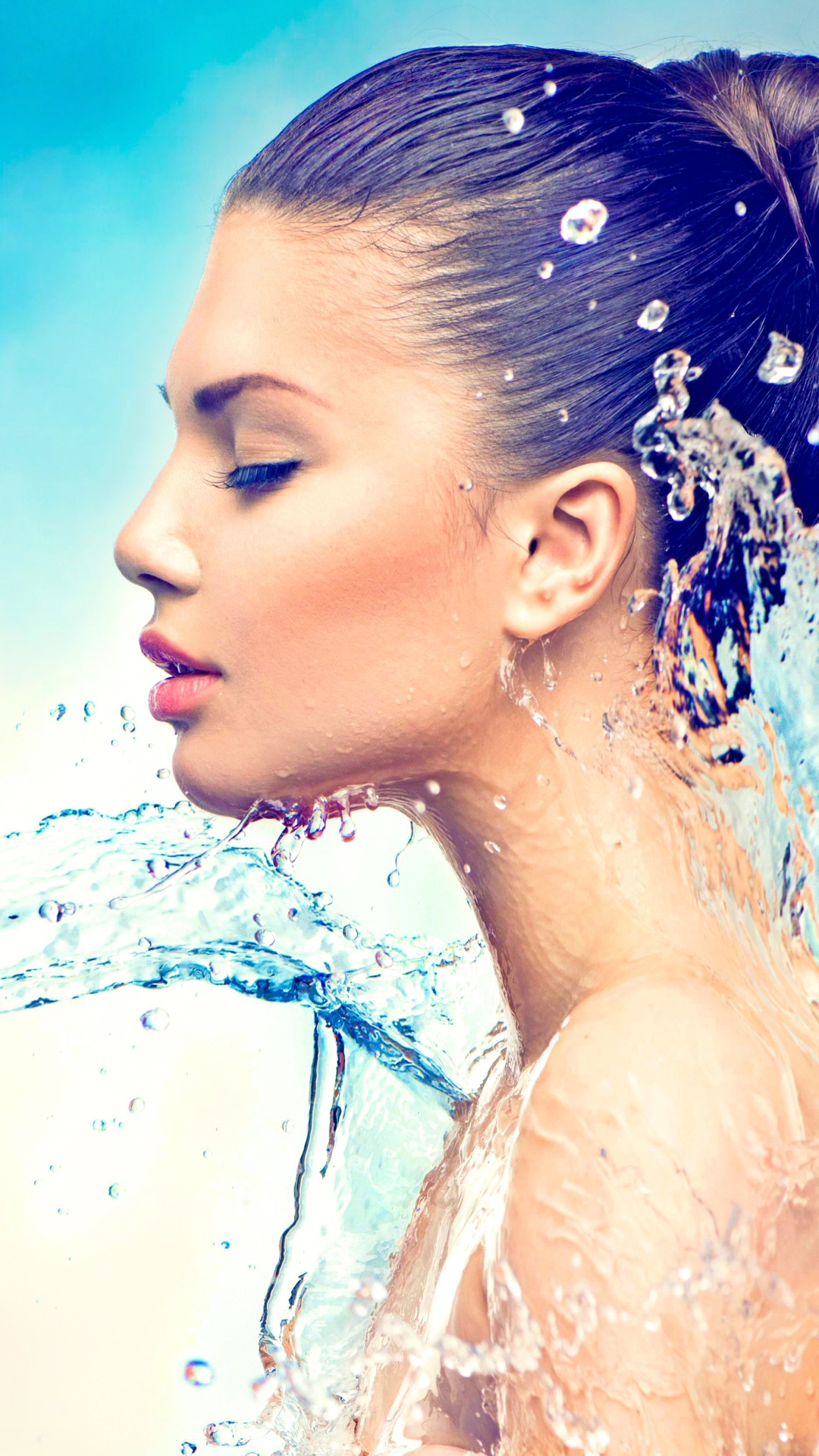 Download mobile wallpaper Splash, Beautiful, Profile, Women for free.